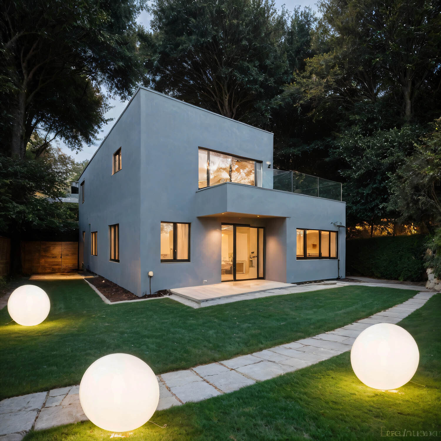 Kugelleuchte Stecker Kabel Ø 60 cm IP65 E27 LED 2700K Garten Haus, Wohnen, Villa, Gras, Rasen