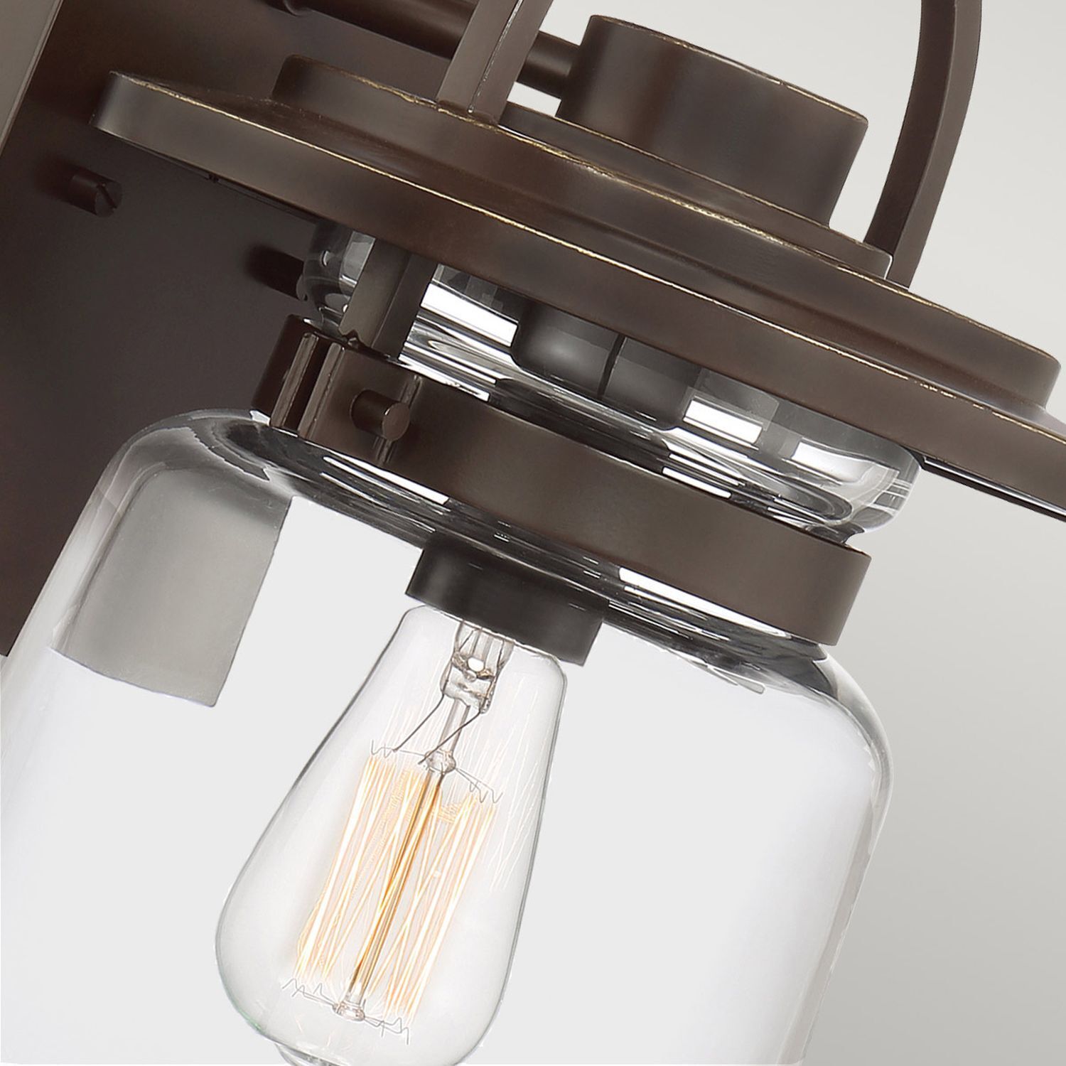 Wandlampe außen Aluminium Glas E27 IP44 H: 39,3 cm Vintage