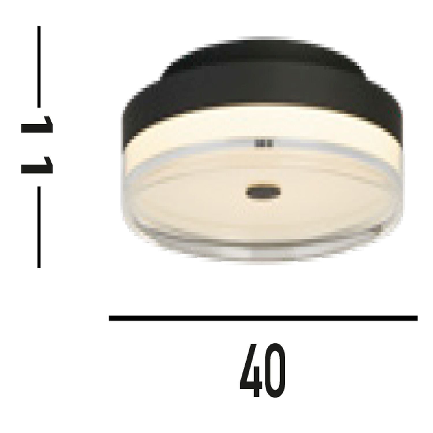 Runde LED Deckenleuchte Metall Schwarz Ø40 cm 29 W