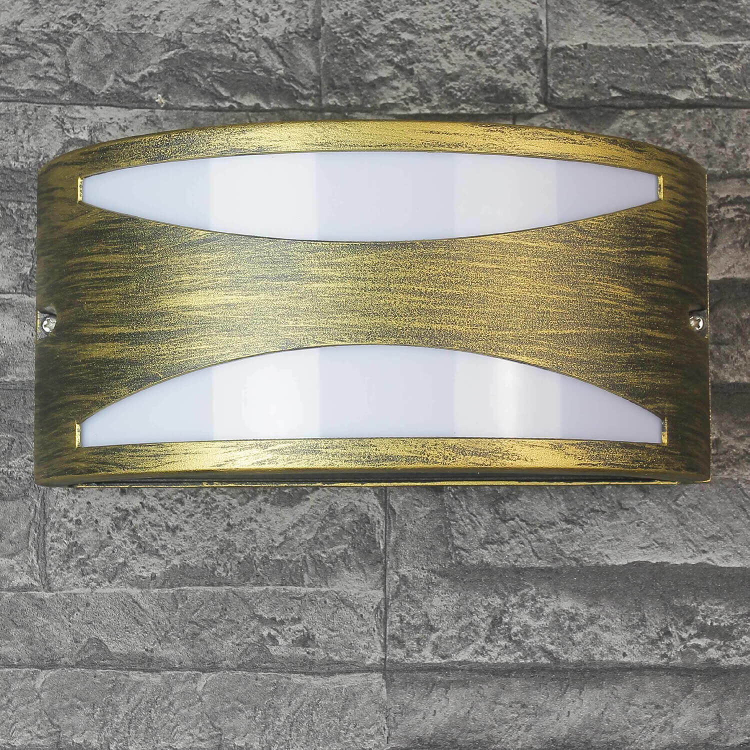 Rustikale Außenwandleuchte in Antikgold halbrund Deckenleuchte