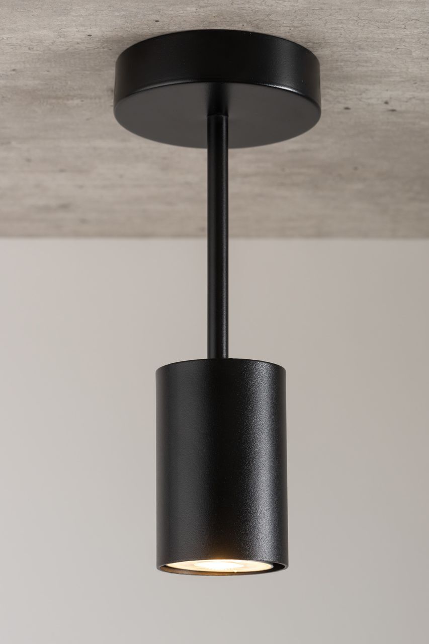 Deckenlampe Schwarz Metall H:27 cm GU10 Beleuchtung