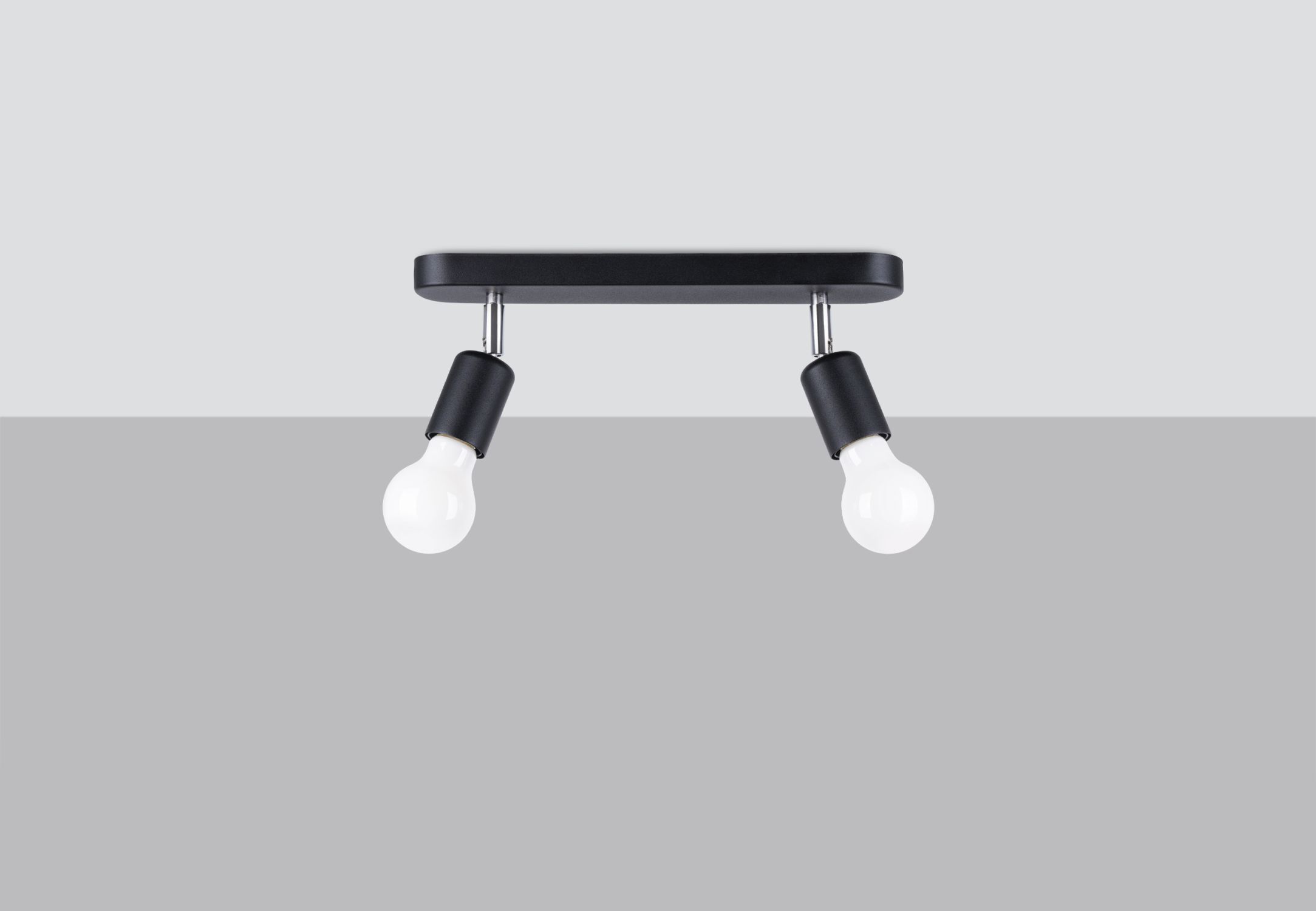 Deckenlampe 2-flammig Schwarz Metall 33 cm lang E27