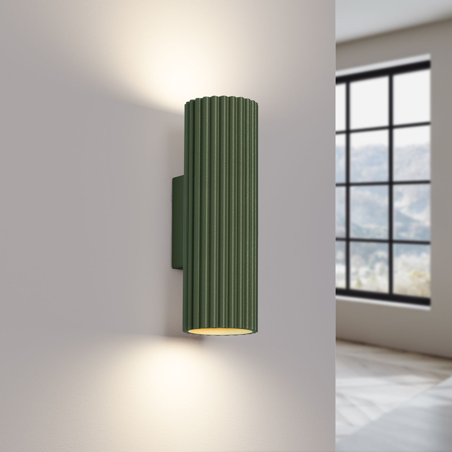 Innenwandlampe klein H: 20 cm Grün GU10 2-flammig Up Down