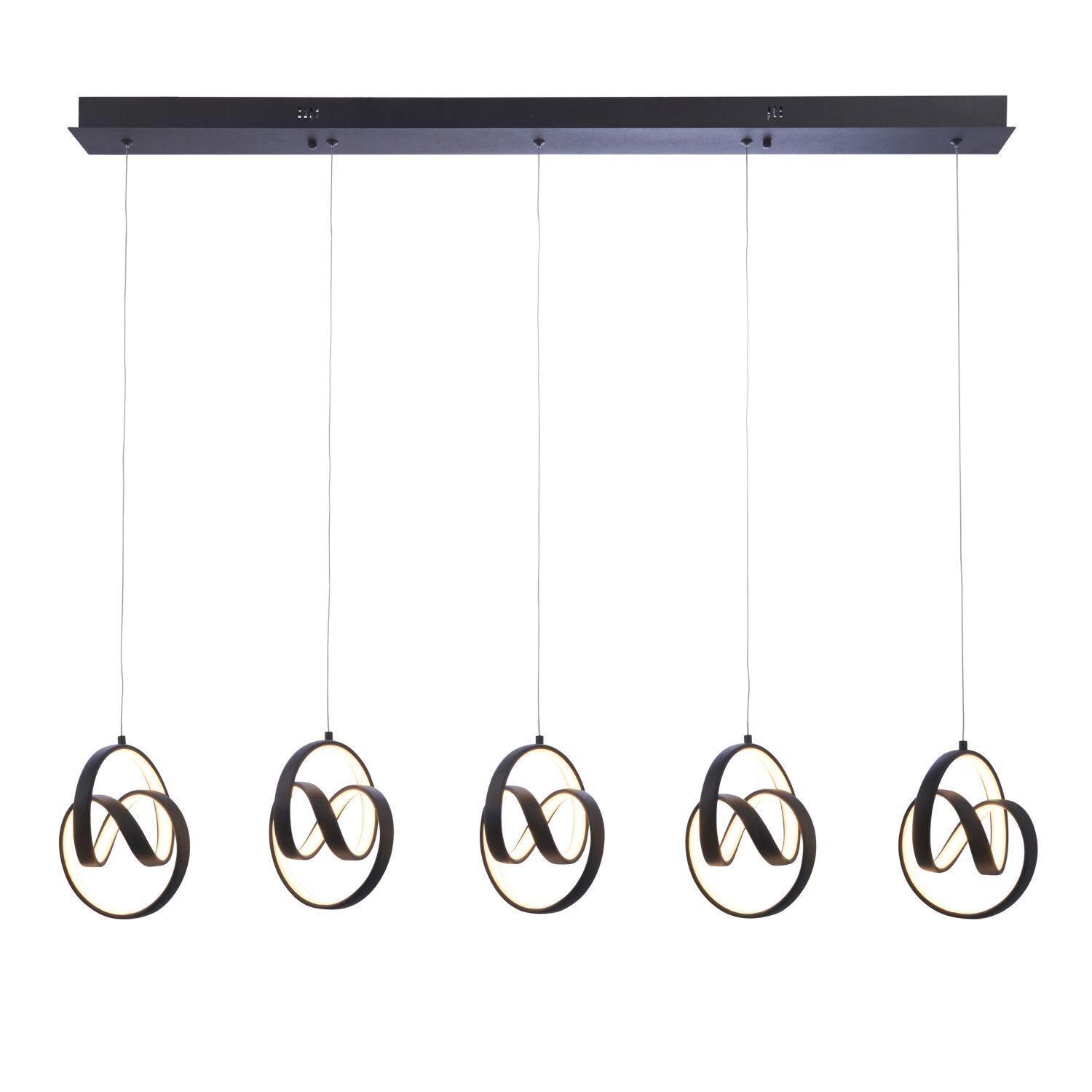 LED Hängeleuchte Schwarz Metall 116,5 cm lang Modern Design