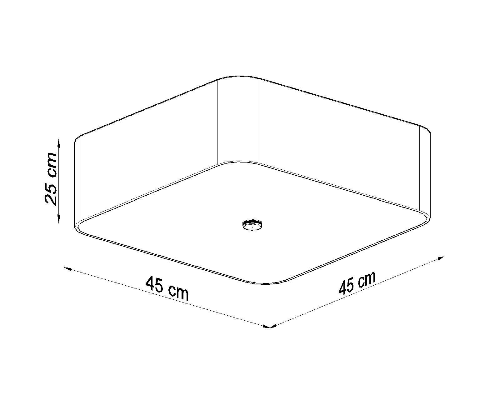 Deckenleuchte Stoff Glas B: 45 cm quadratisch Schwarz