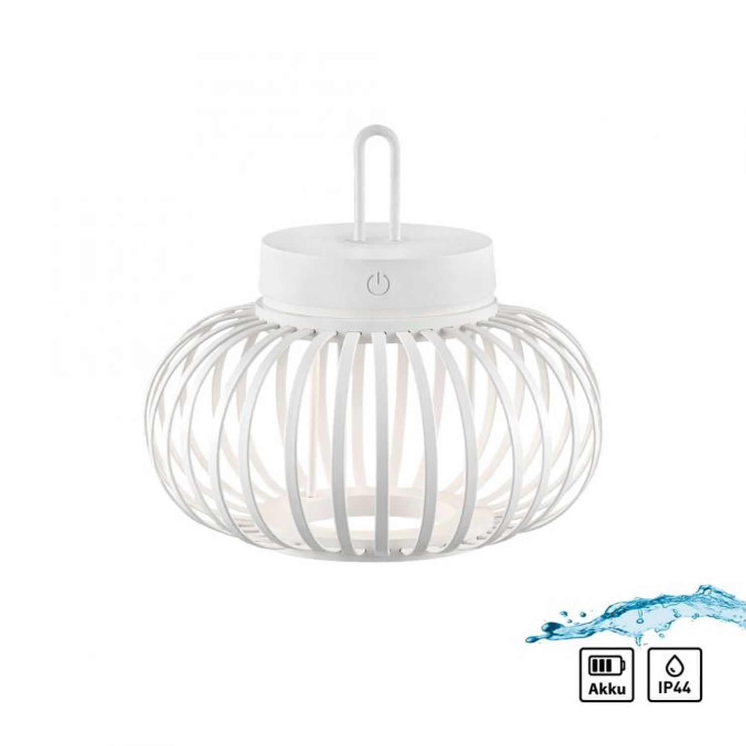 LED Akku Tischleuchte Dimmer Touch 22 cm IP44 2 W Weiß
