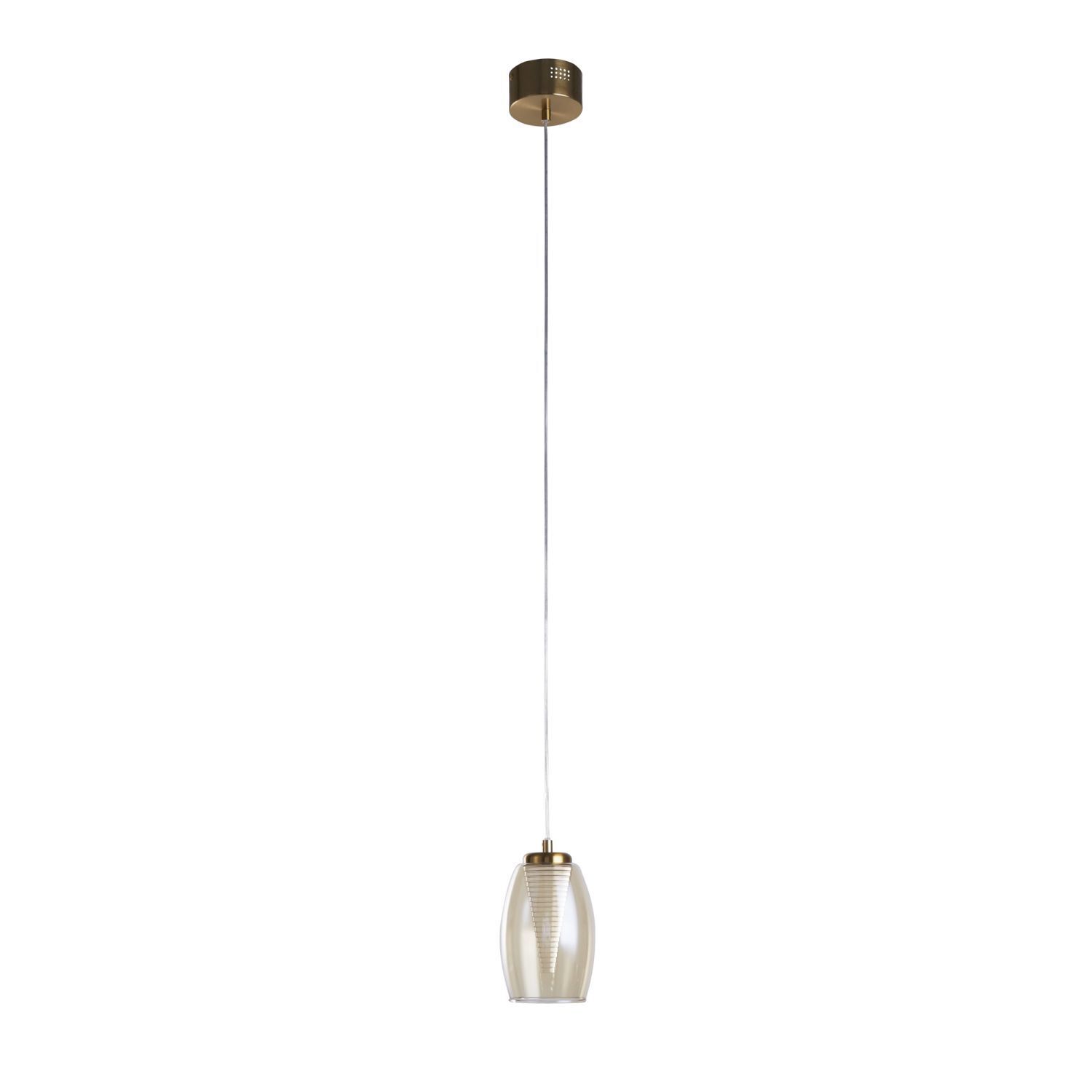 Glas Hängeleuchte LED in Bronze Champagner 3000 K