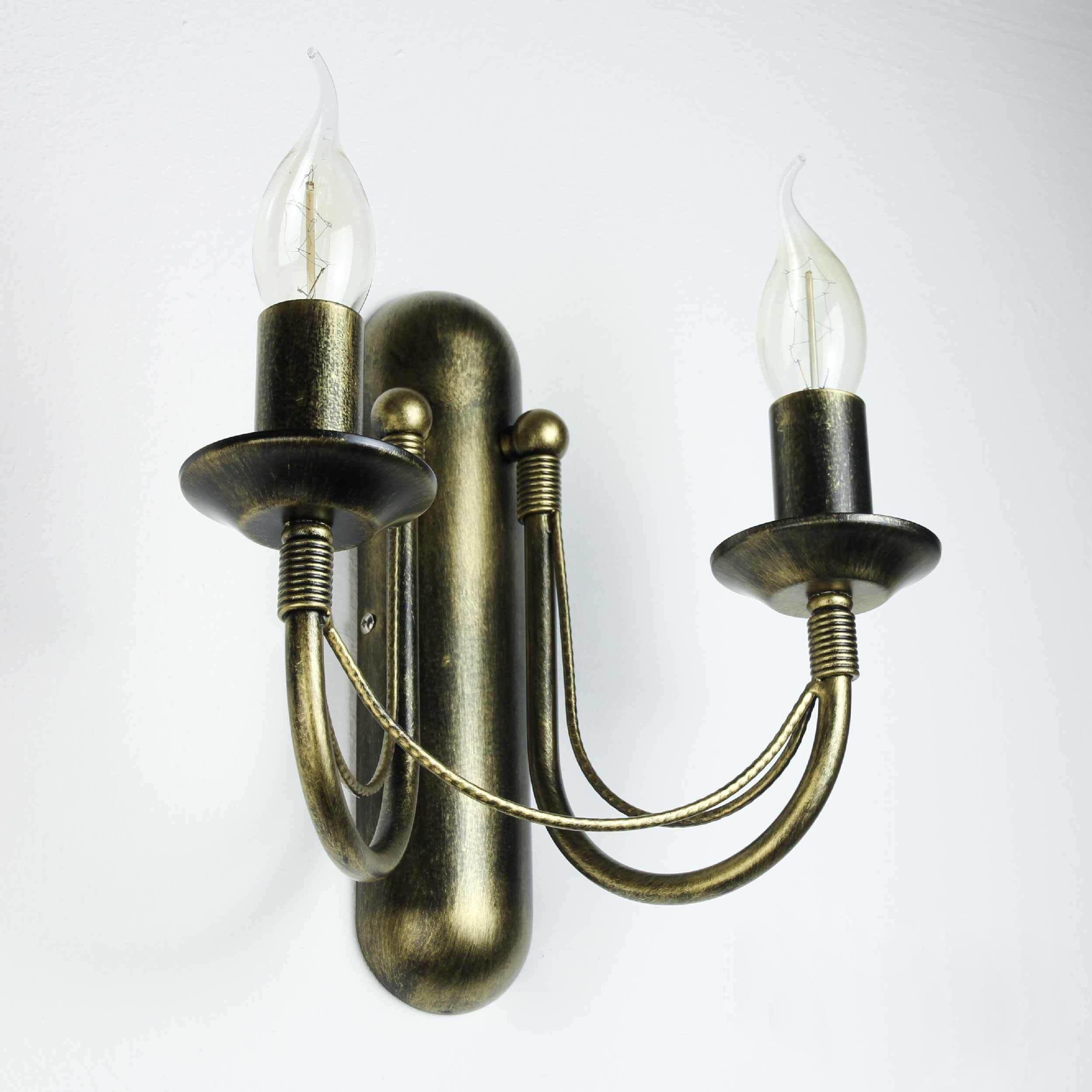 Wandlampe E14 Metall Rustikal 2-flammig ARES Wandlampe E14 Metall Rustikal 2-flammig ARES