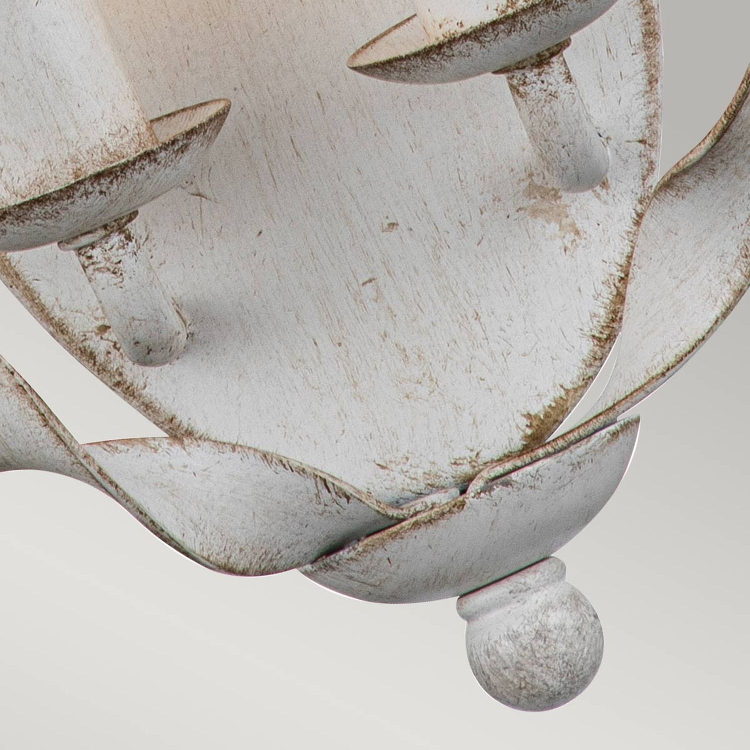 Wandlampe Shabby Weiß Antik Metall H: 41,8 cm Landhaus metallisch, Rost, Abrasion, ornamentalisch, juwelierartig