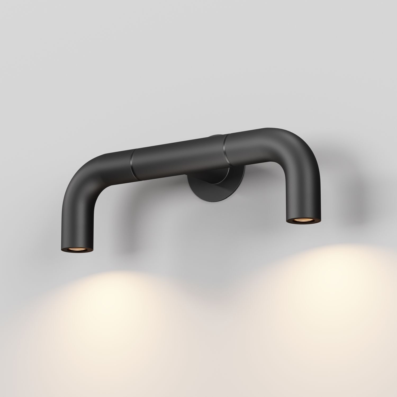 LED Wandlampe Edelstahl IP65 T:7 cm 3000 K 2-flammig Wandlampe, zwei-Licht, schwarz, Wandarm, Metall