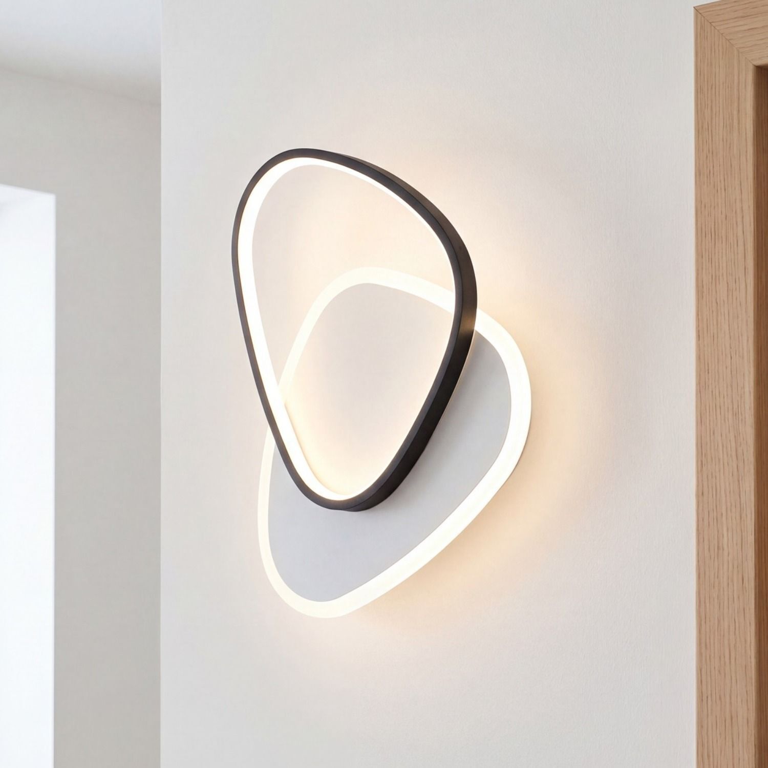 LED Deckenleuchte Schwarz Weiß 3000/4000/6500 K 35 cm Wandleuchte, Wandlampe, LED, Modern, ungewöhnliches Design