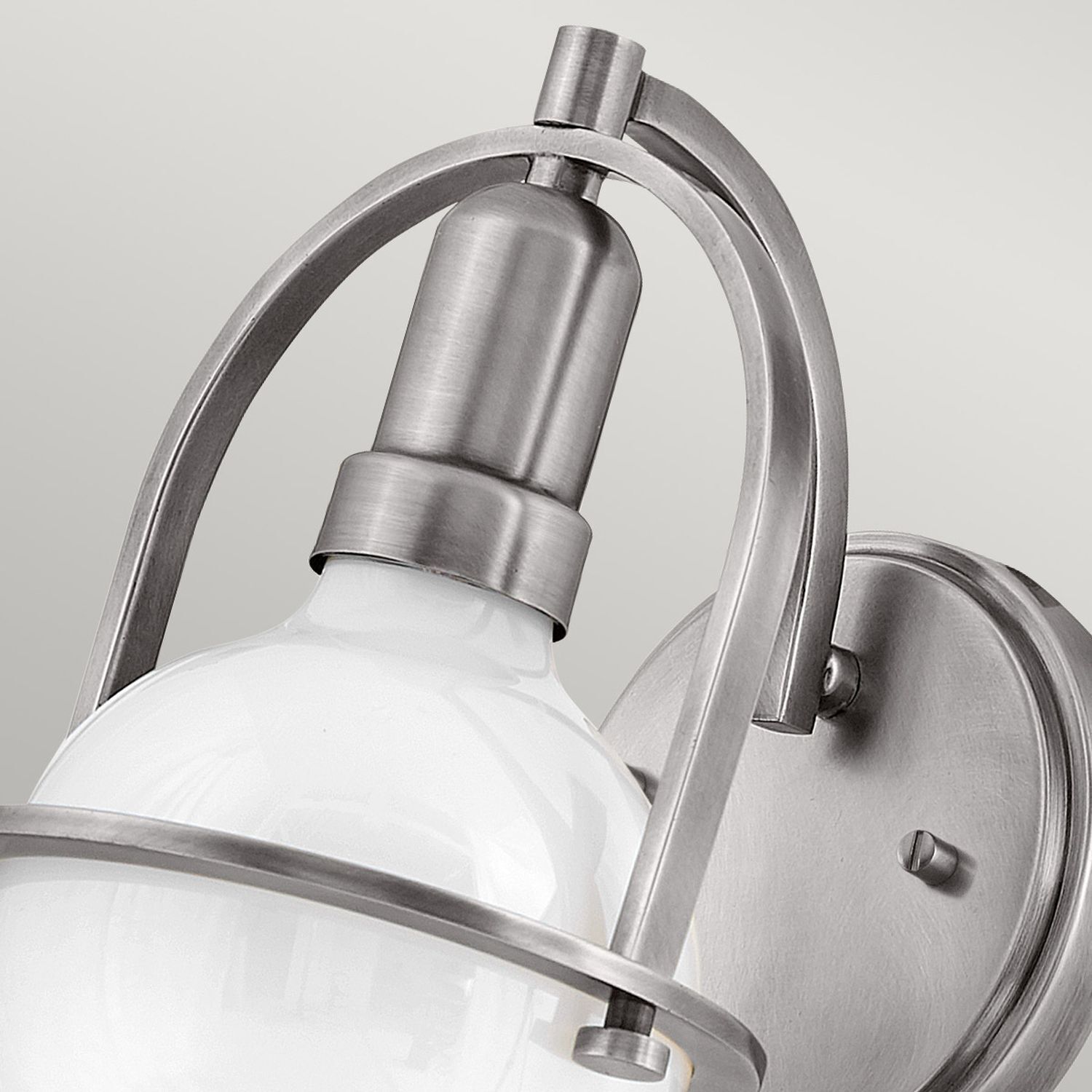 Wandleuchte Glas Metall E27 H: 23,3 cm Kugel Schirm Leuchte