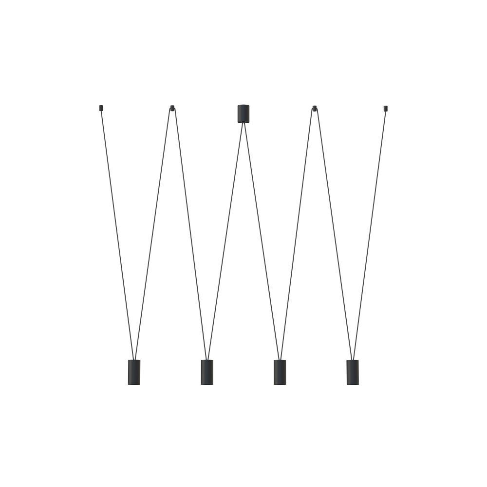 Flexible Hängeleuchte Schwarz L: max. 160cm 4x GU10