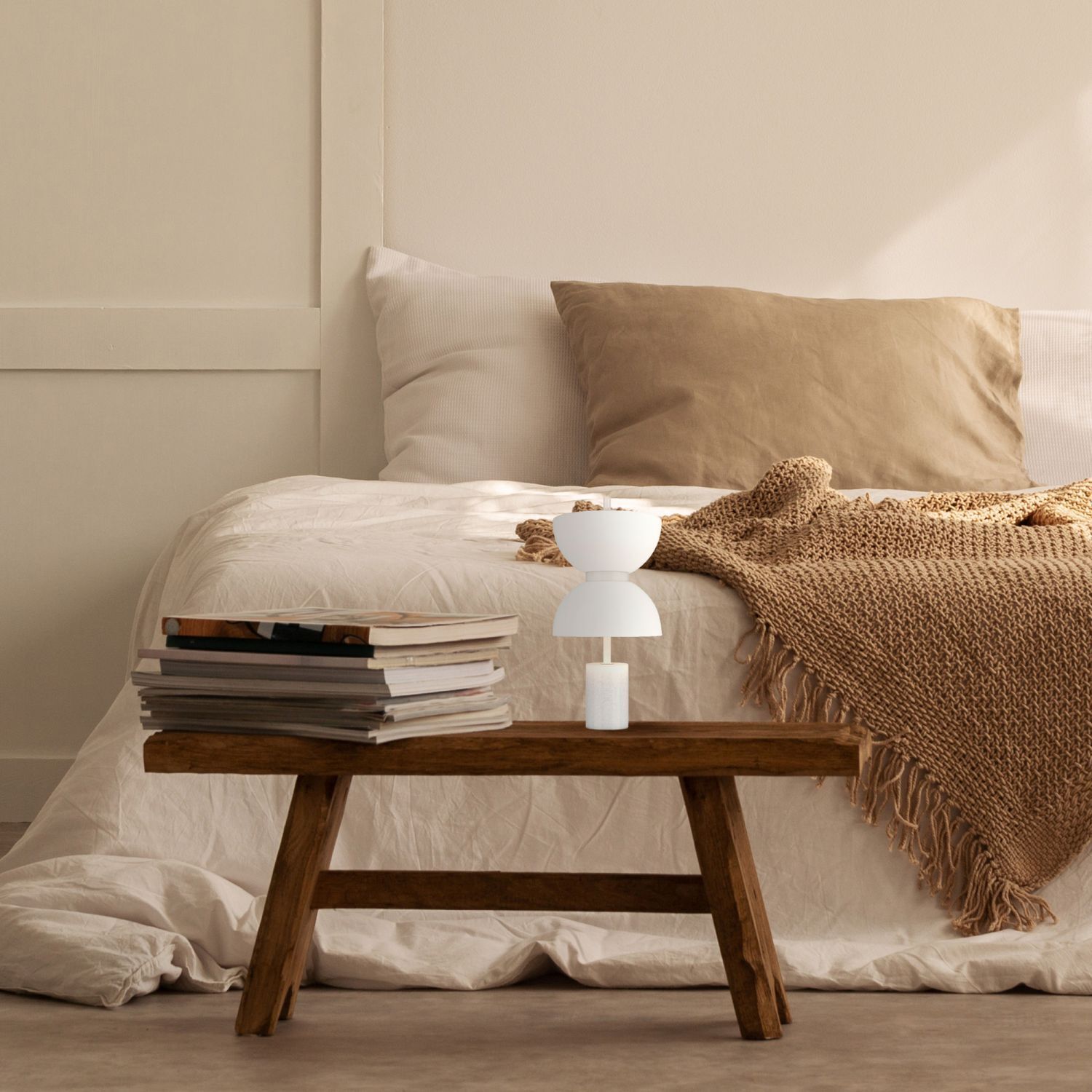 LED Tischlampe Glas Metall 3000 K warmweiß 500 lm rund Kissen, Dekoration für Zuhause, Innenarchitektur, Mobiliar