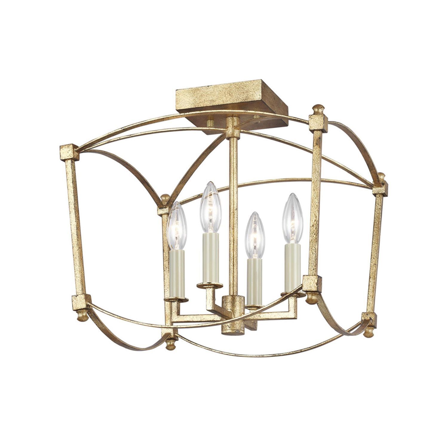 Deckenlampe Metall E14 36,5 cm breit in Antikgold