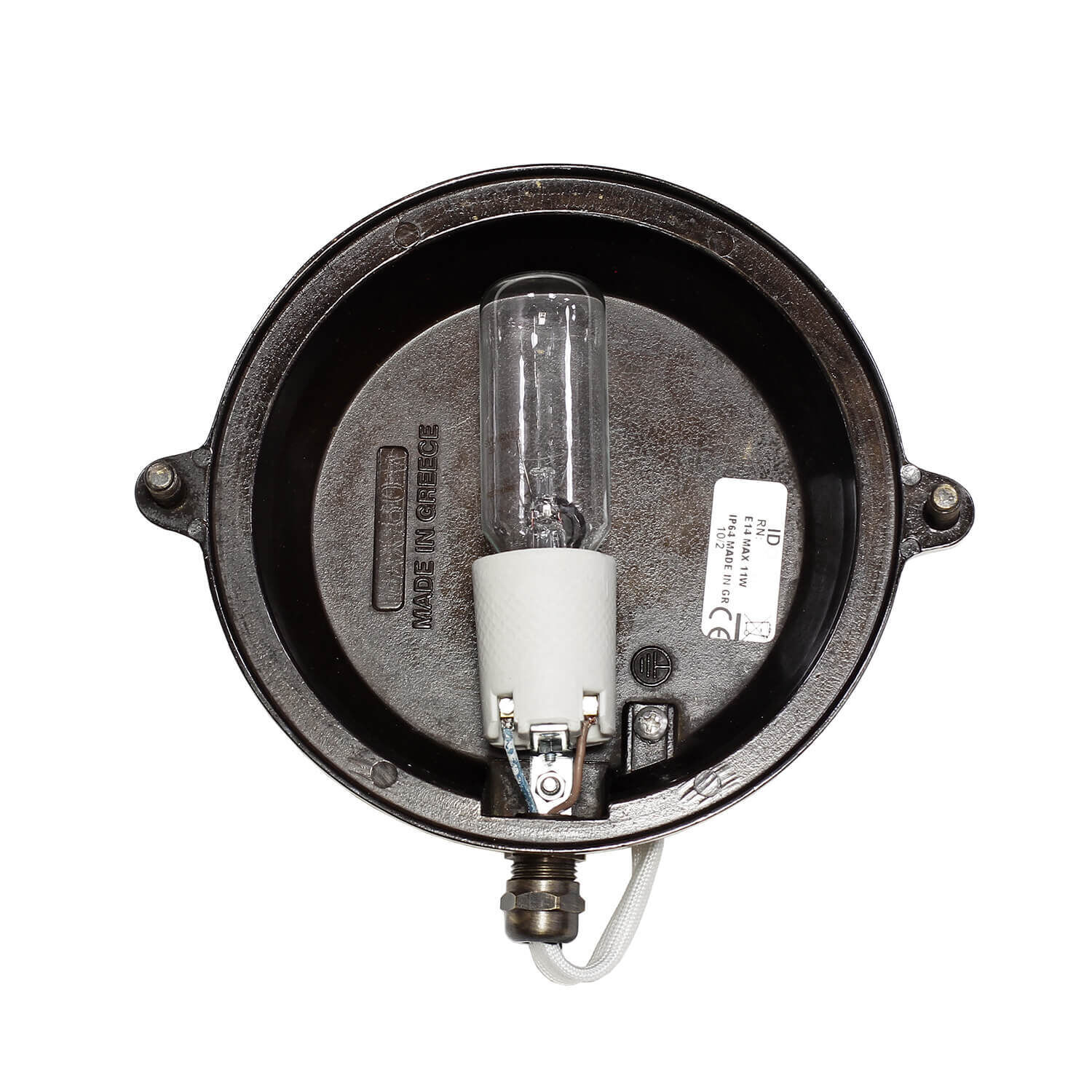 Außenwandleuchte Antik Echt Messing Käfigschirm Licht