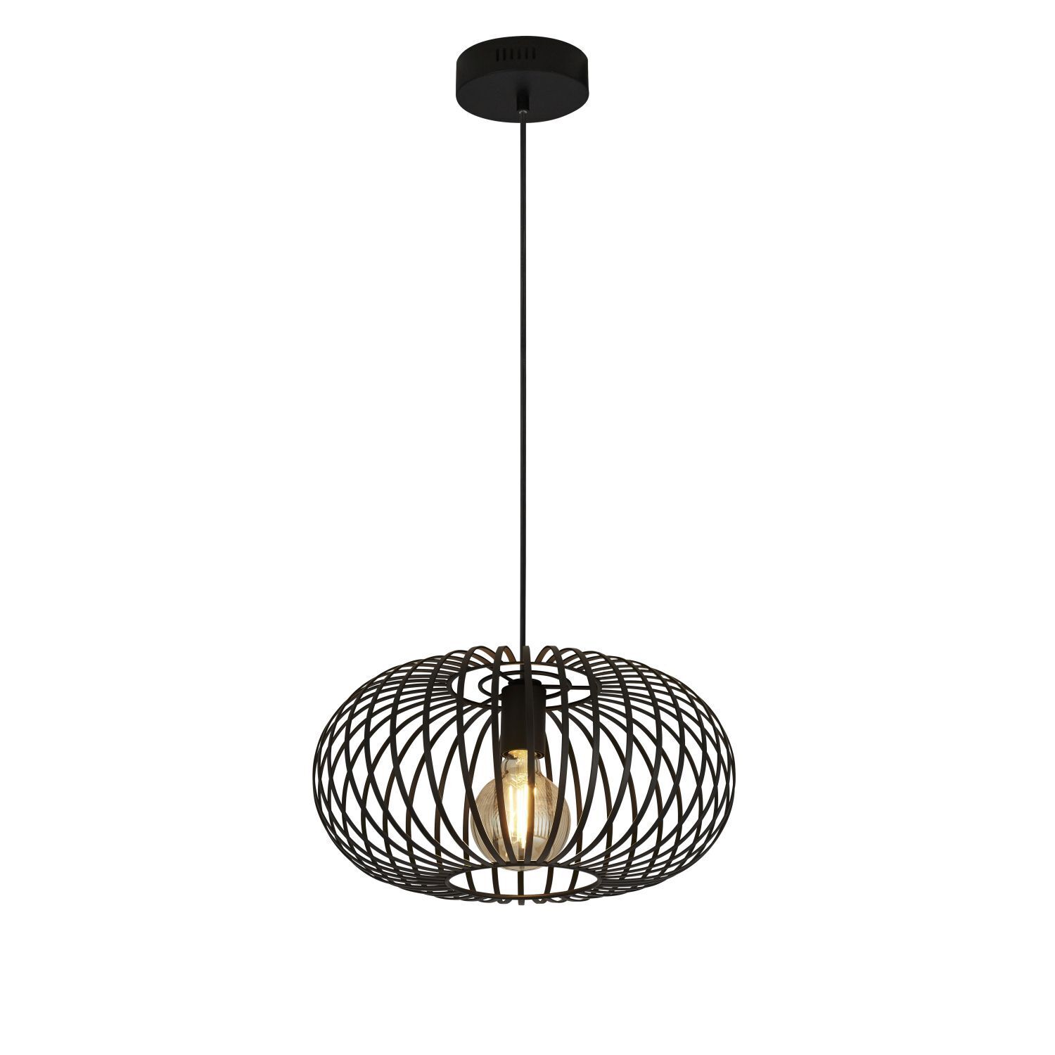 Pendelleuchte Schwarz Ø 39 cm Metall Schirm E27 ERIC