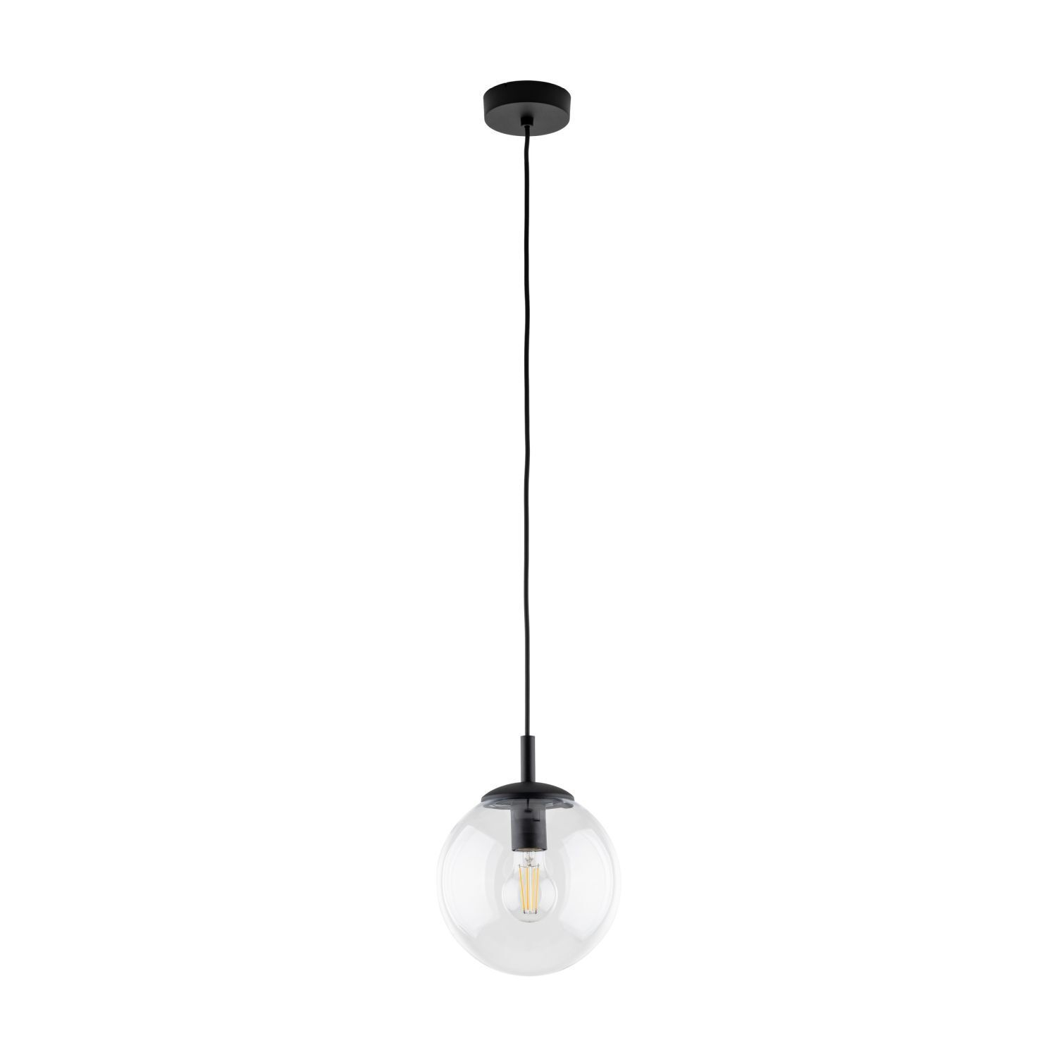 Hängeleuchte Glas Metall Ø 30 cm rund E27 Kugel H: max. 1,7 m