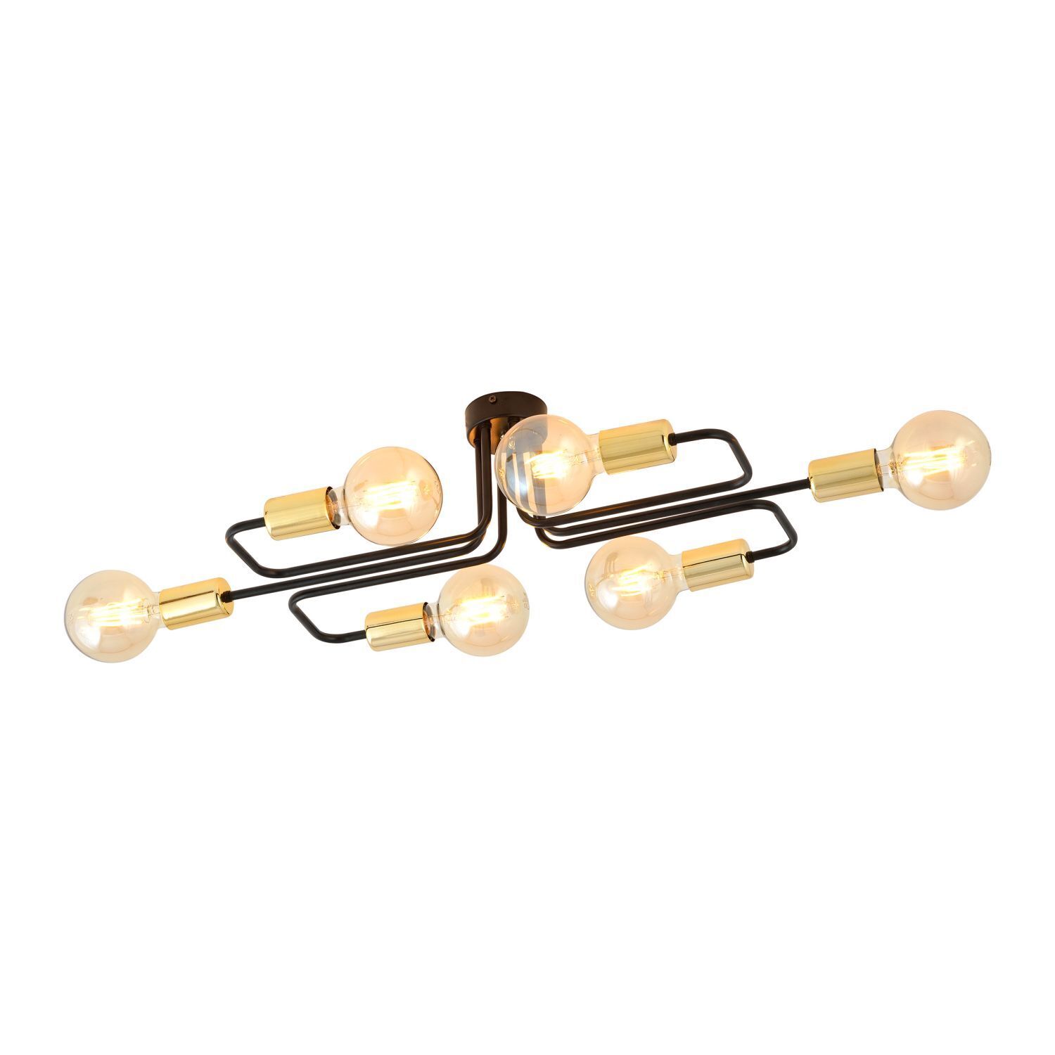 Deckenleuchte Schwarz Gold 55 cm lang Metall NIELS