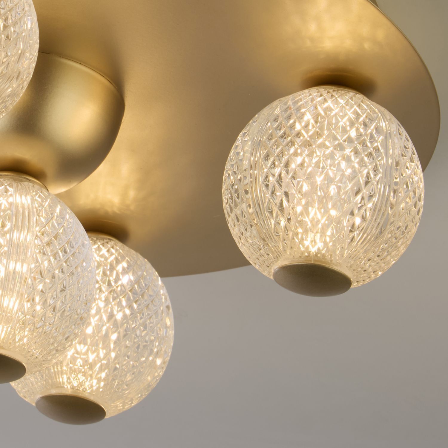 Runde LED Deckenleuchte in Gold Metall Ø33 cm 3000 K