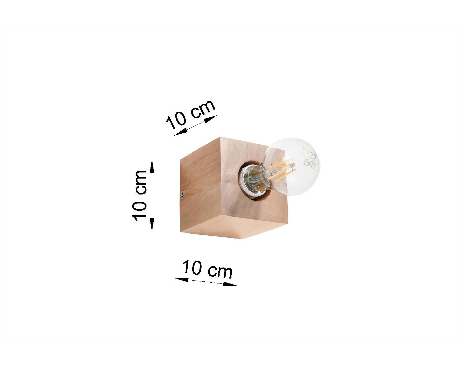 Wandleuchte LABERIA Holz Würfel B:10cm Modern kompakt