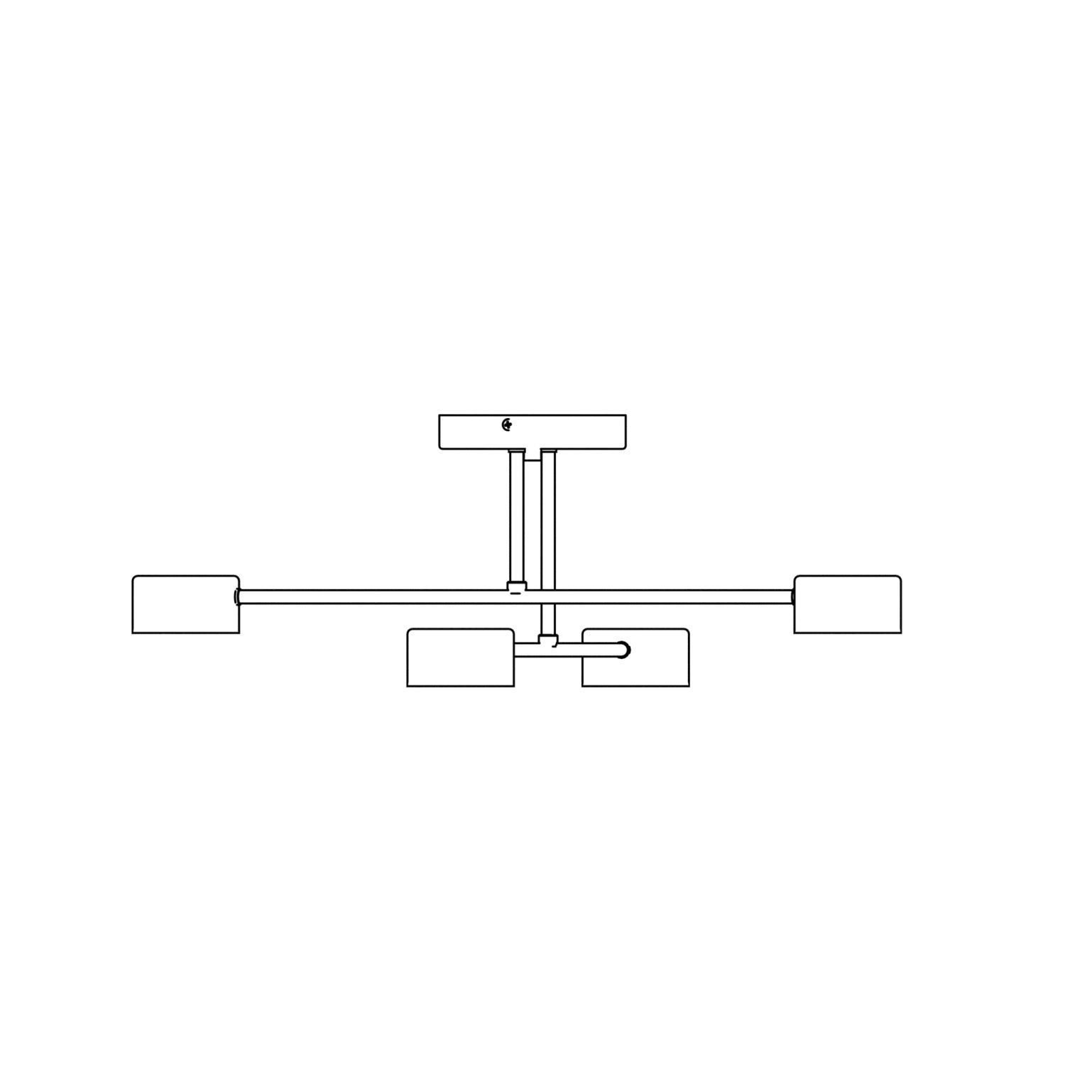 Deckenlampe Weiß Metall GX53 4-flammig akzentuiert Deckenlampe Weiß Metall GX53 4-flammig akzentuiert