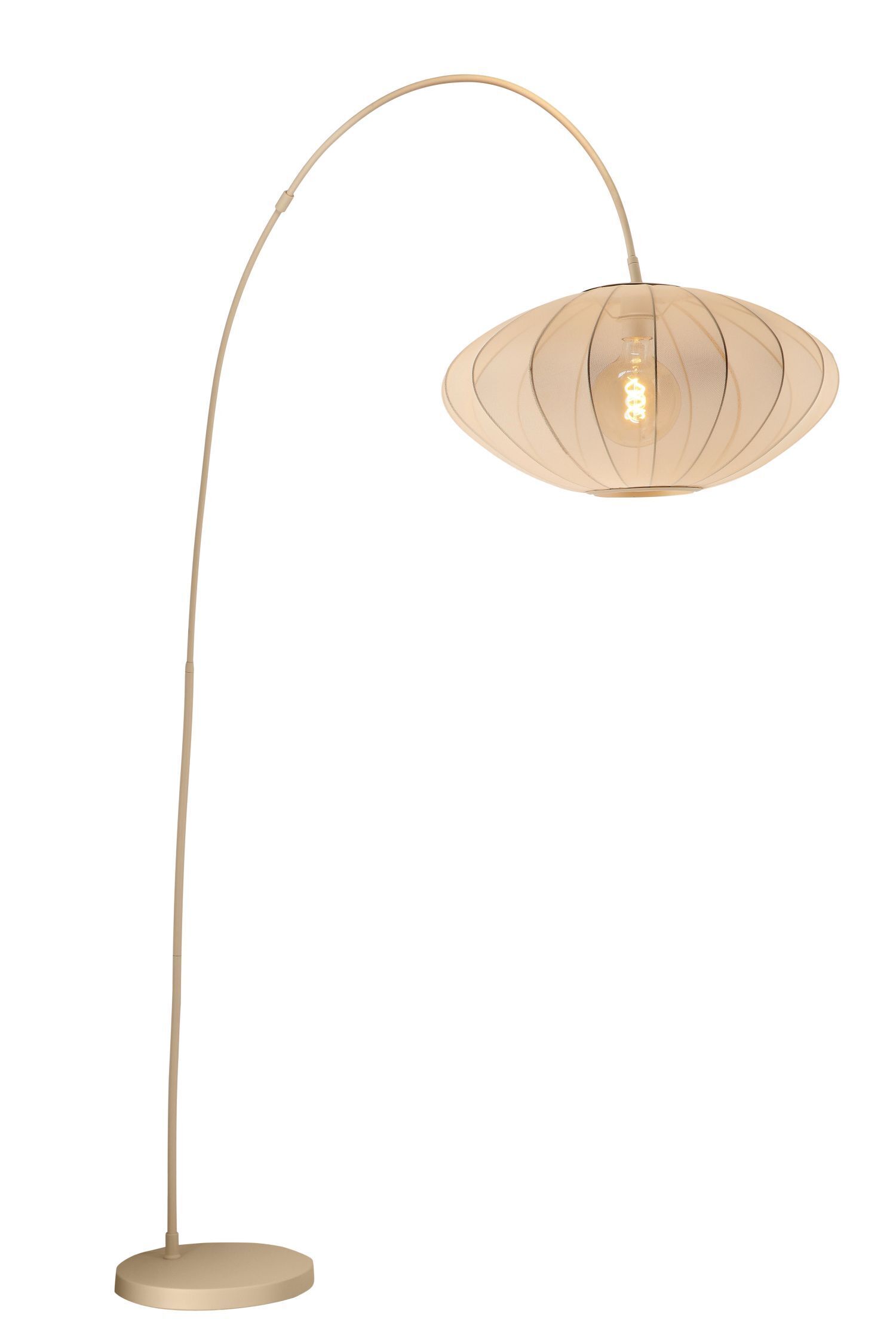 Bogenleuchte Messing Beige E27 H:192 cm modern