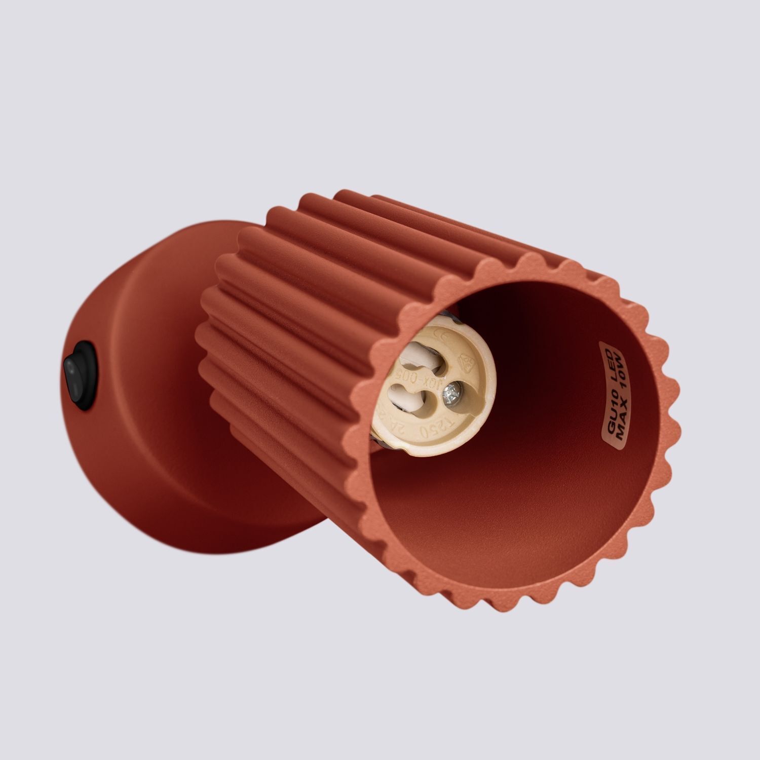 Wandlampe klein B: 8 cm Rot schwenkbar aus Aluminium GU10