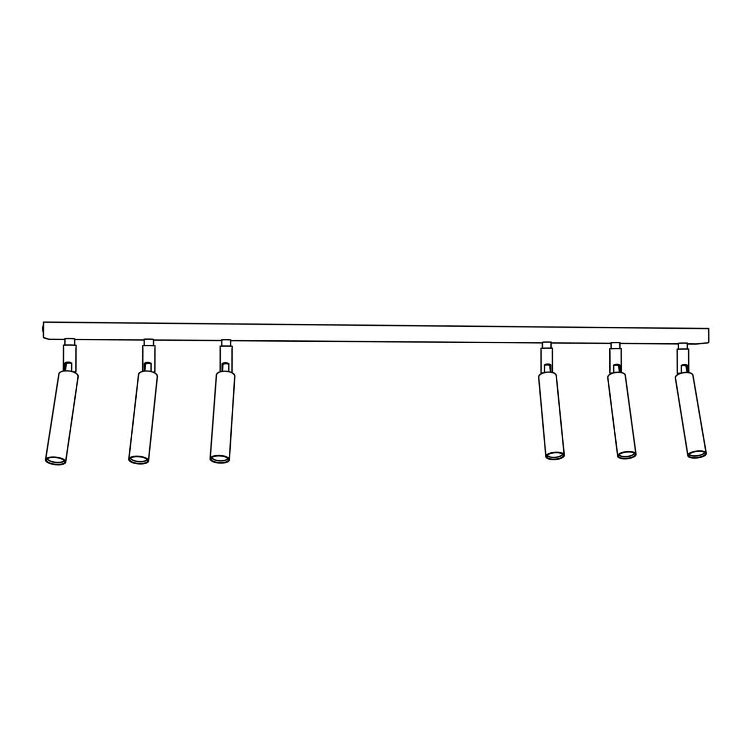 Flexibler Deckenstrahler Metall 90 cm länglich G9 Weiß