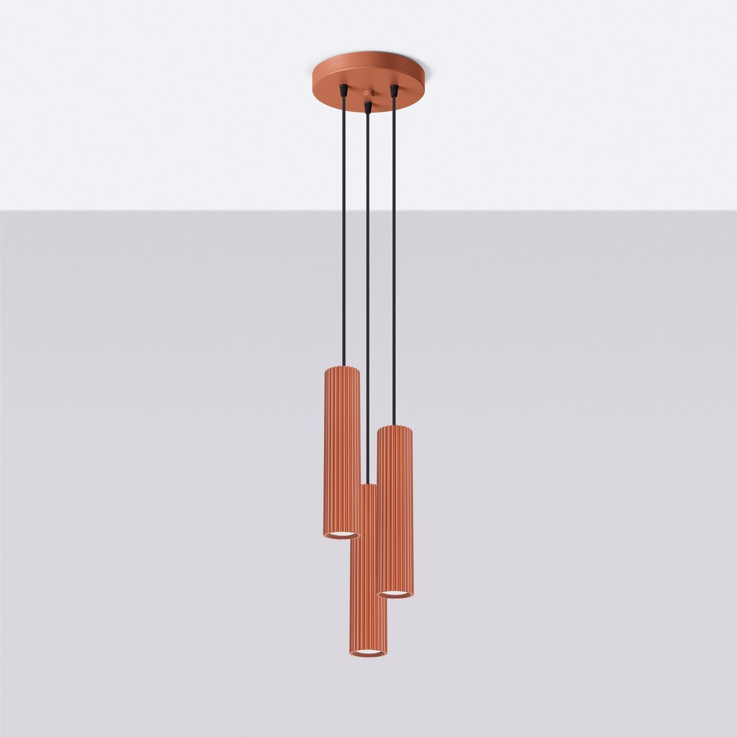 Pendelleuchte 3-flammig GU10 Rot aus Aluminium B: 19,5 cm