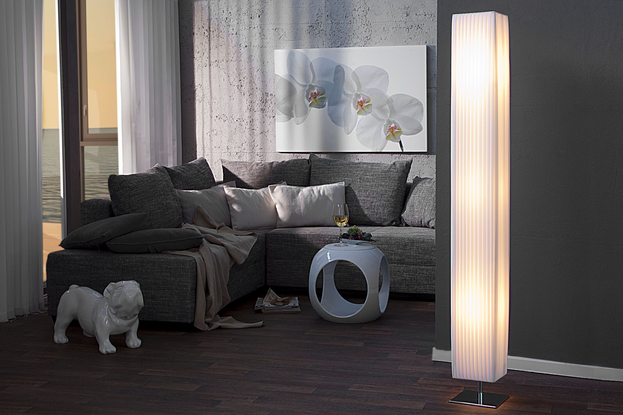 Wohnzimmer Lampe Designerleuchte eckig 160cm