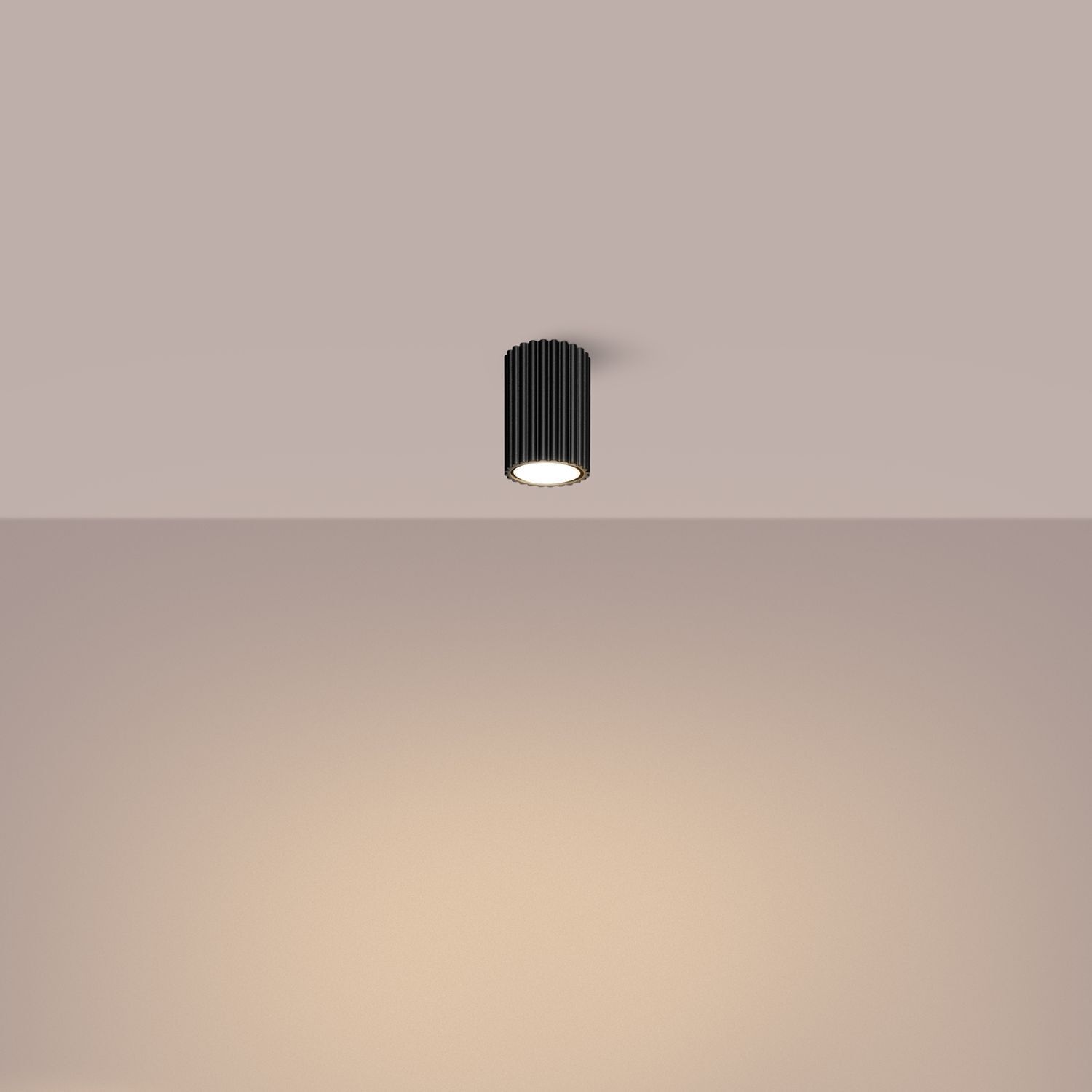 Aufbauspot Schwarz klein GU10 Ø 6,5 cm H: 10 cm Aluminium