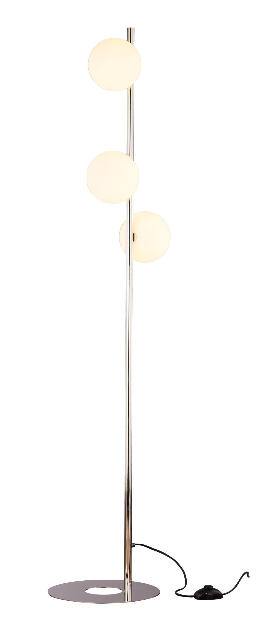 Blendarme Stehleuchte Nickel Glas G9 151 cm klein 3-flmg
