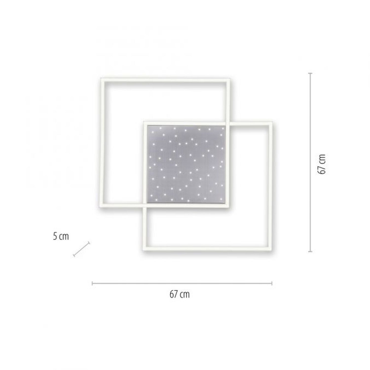 LED Deckenleuchte mit Nachthimmel in Stahl 49 W dimmbar