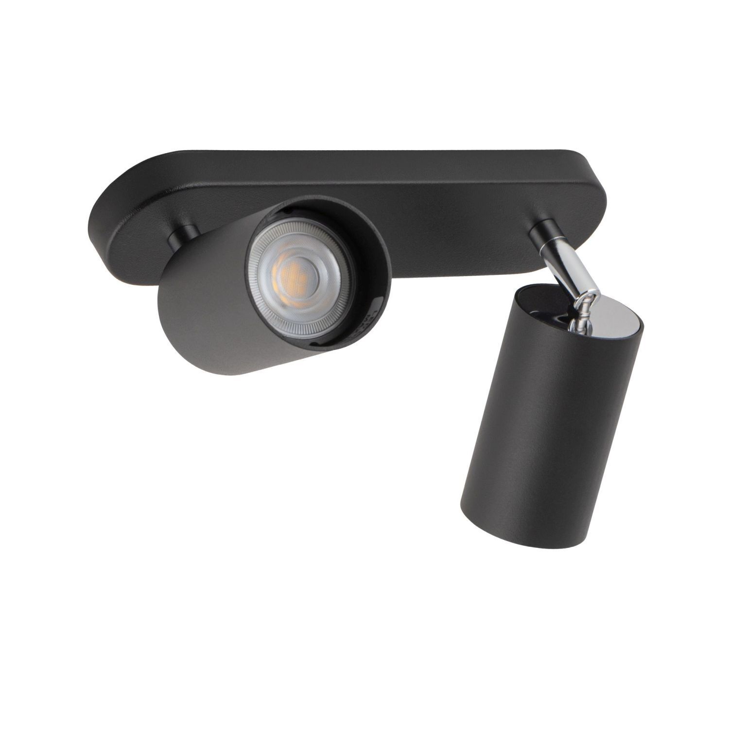 Deckenspot in Schwarz 2-flmg Deckenleuchte, Spotlight, Schwarz, Metall, Einbauarmatur