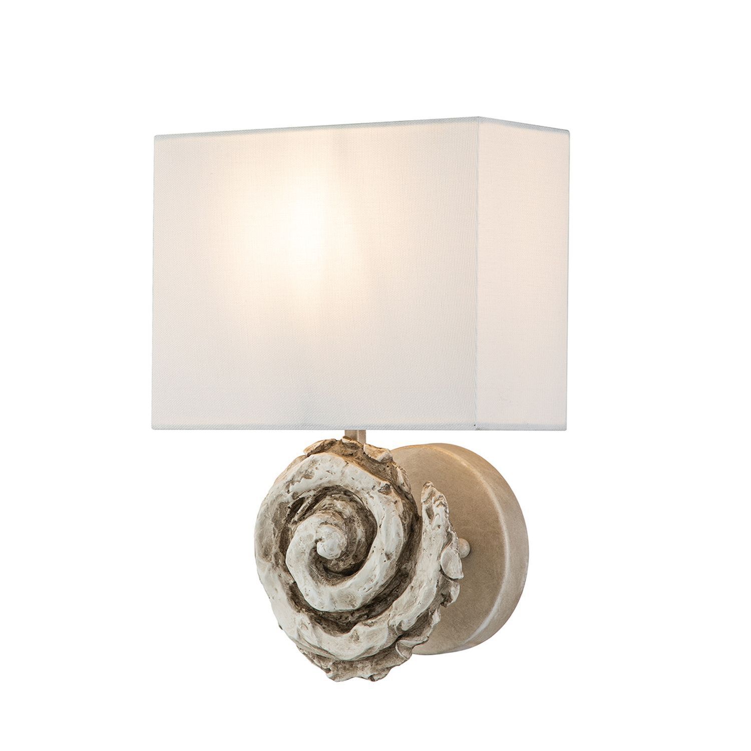 Wandlampe Stoff 31,8 cm hoch Creme Weiß