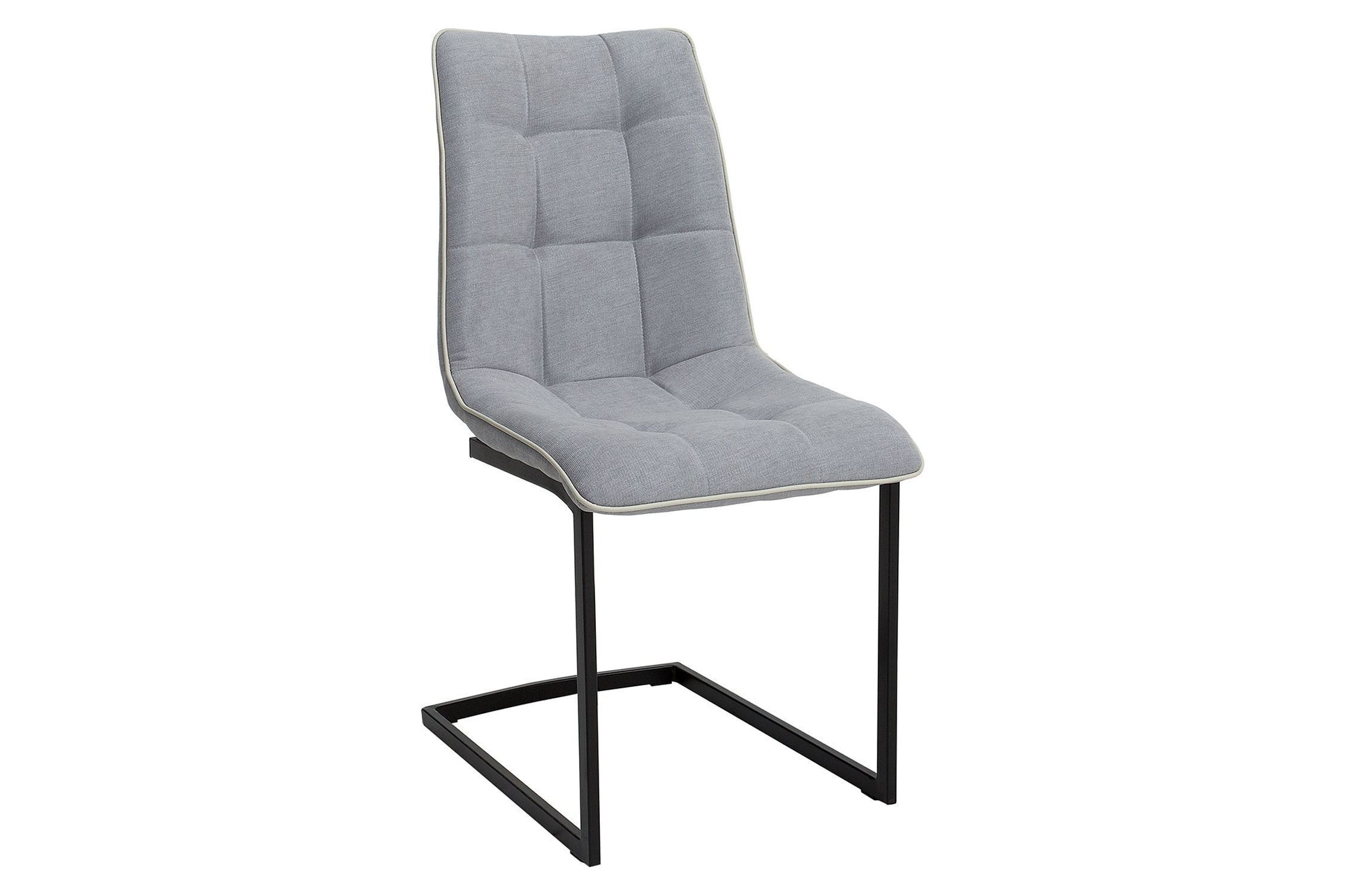 Schwingstuhl Stoff Metall in Grau Schwarz ohne Armlehne