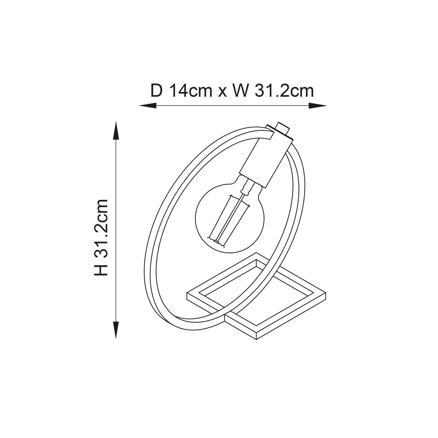 Tischlampe Metall 31,2 cm Schwarz rund Modern für E27