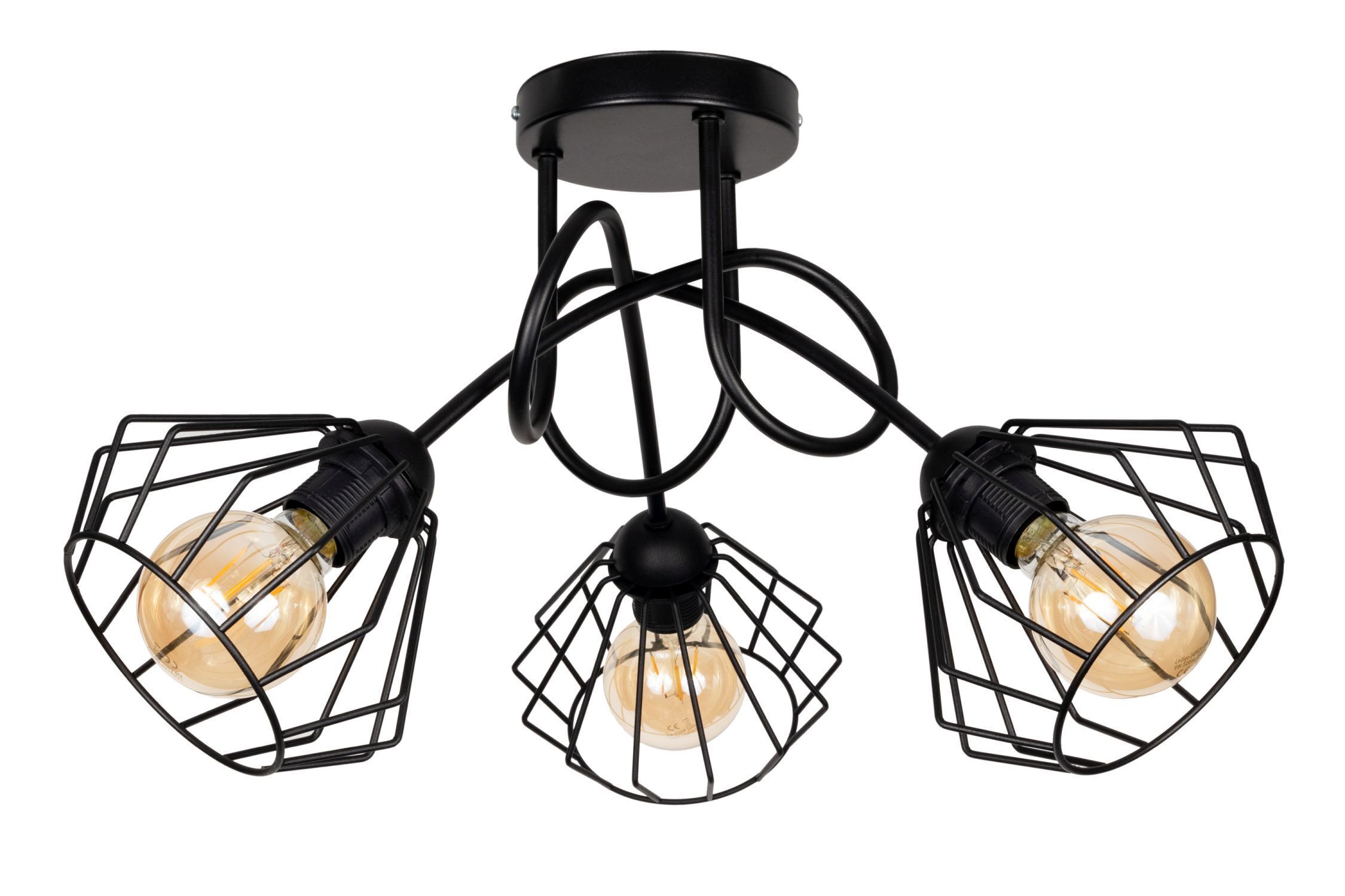 Dekorative Deckenlampe Metall E27 L:55 cm in Schwarz