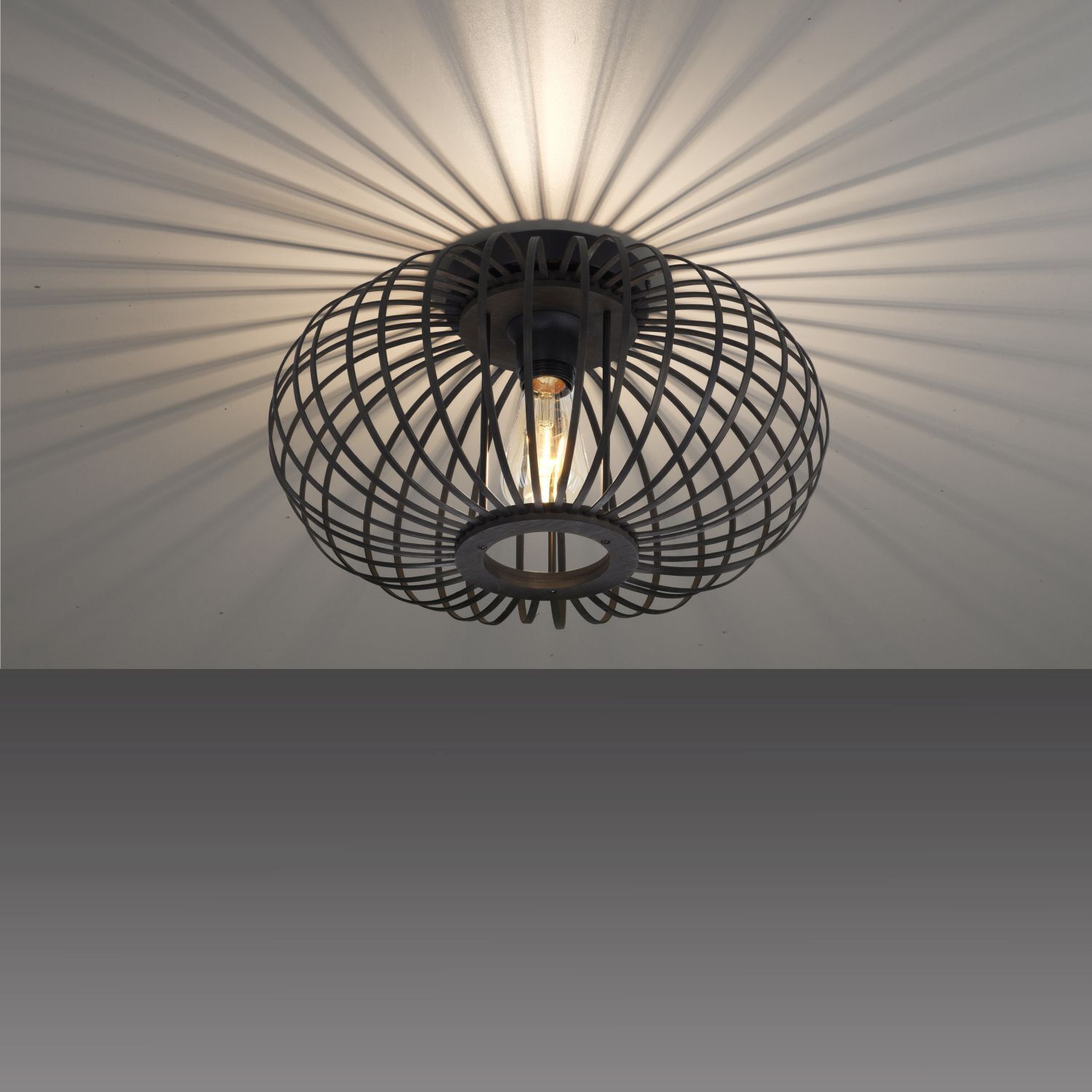Deckenlampe Skandinavisch Metall Holz E27 rund Ø40 cm