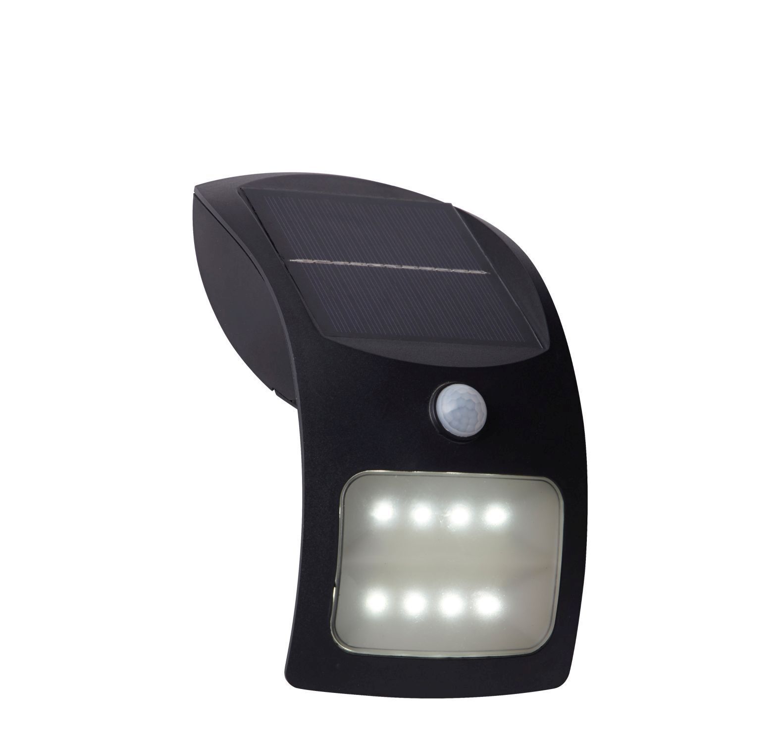 LED Solarlampe mit Bewegungsmelder Metall IP44 Schwarz