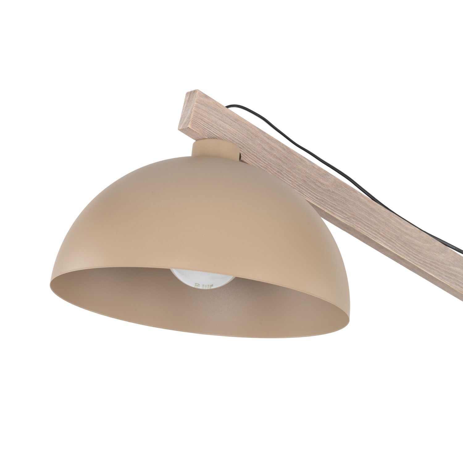 Deckenlampe, Hängelampe, Beige, Holzarm, E27
