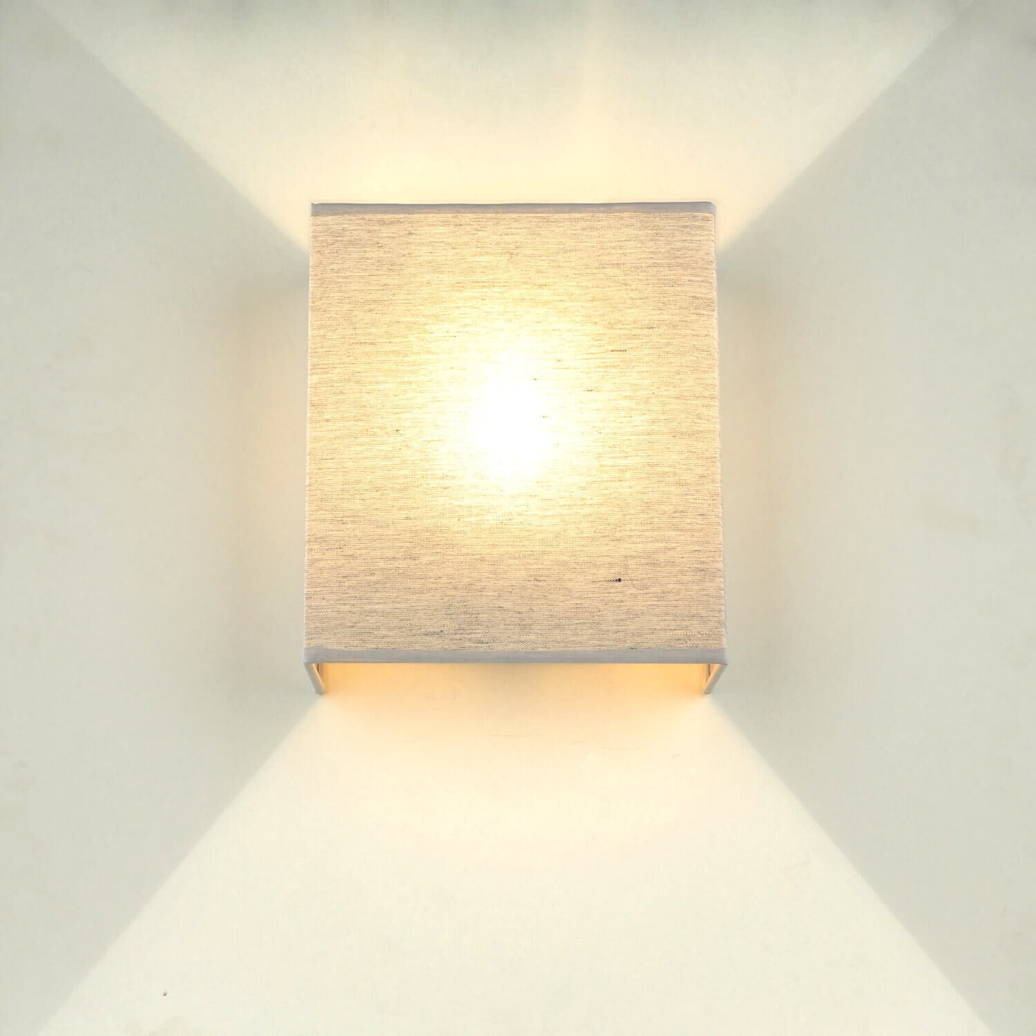 Graue Wandleuchte Stoff Schirm eckig Loft Design ALICE Lampe, Beleuchtung