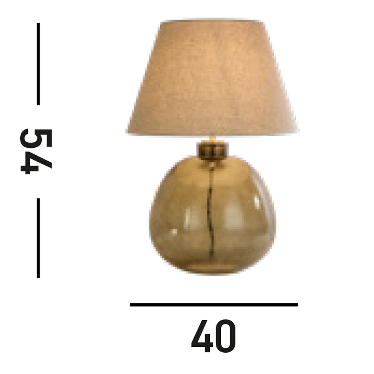 Nachttischleuchte Glassockel Stoffschirm E27 56,5 cm