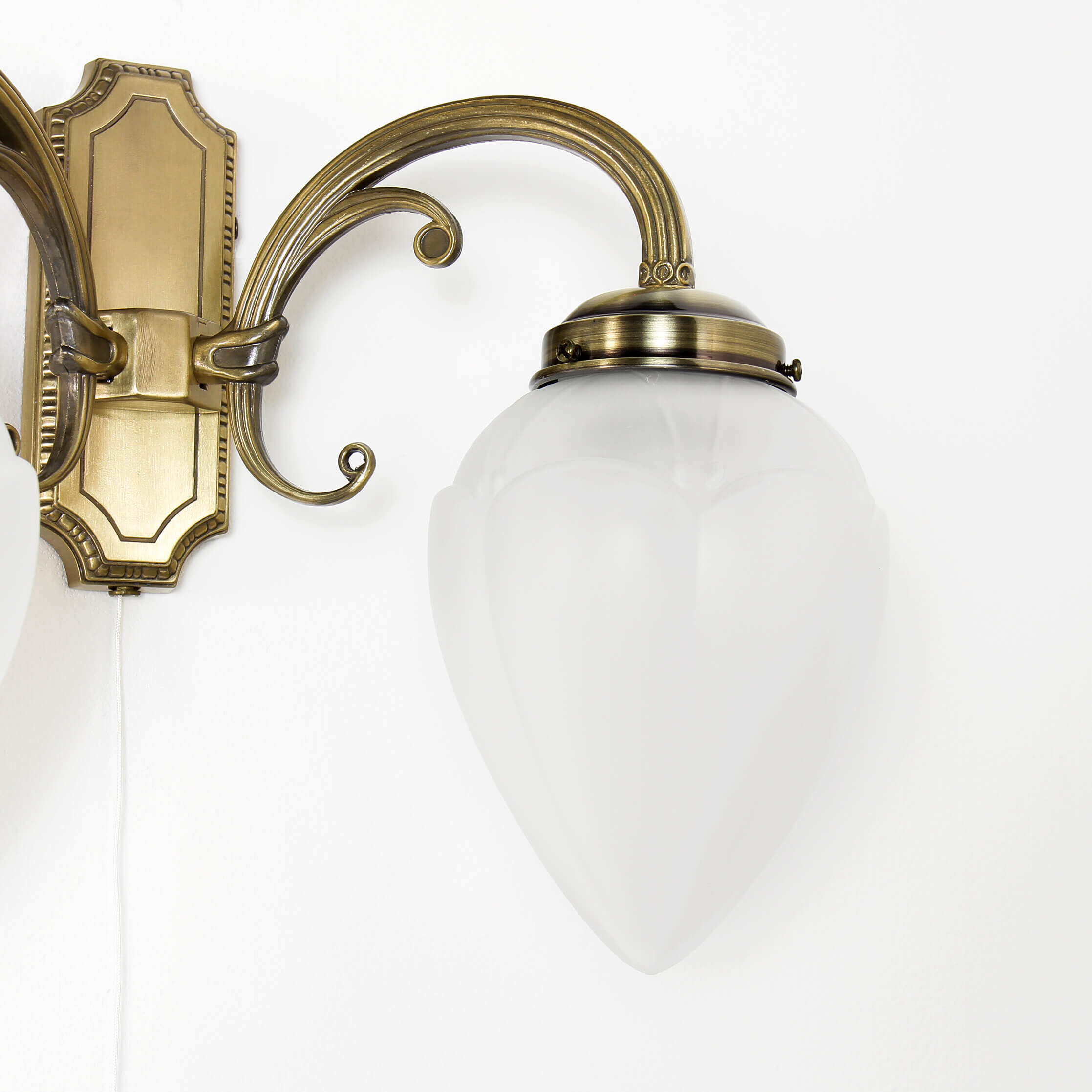 Längliche Wandleuchte mit Glasschirm Bronze farben Leuchte, Lampe