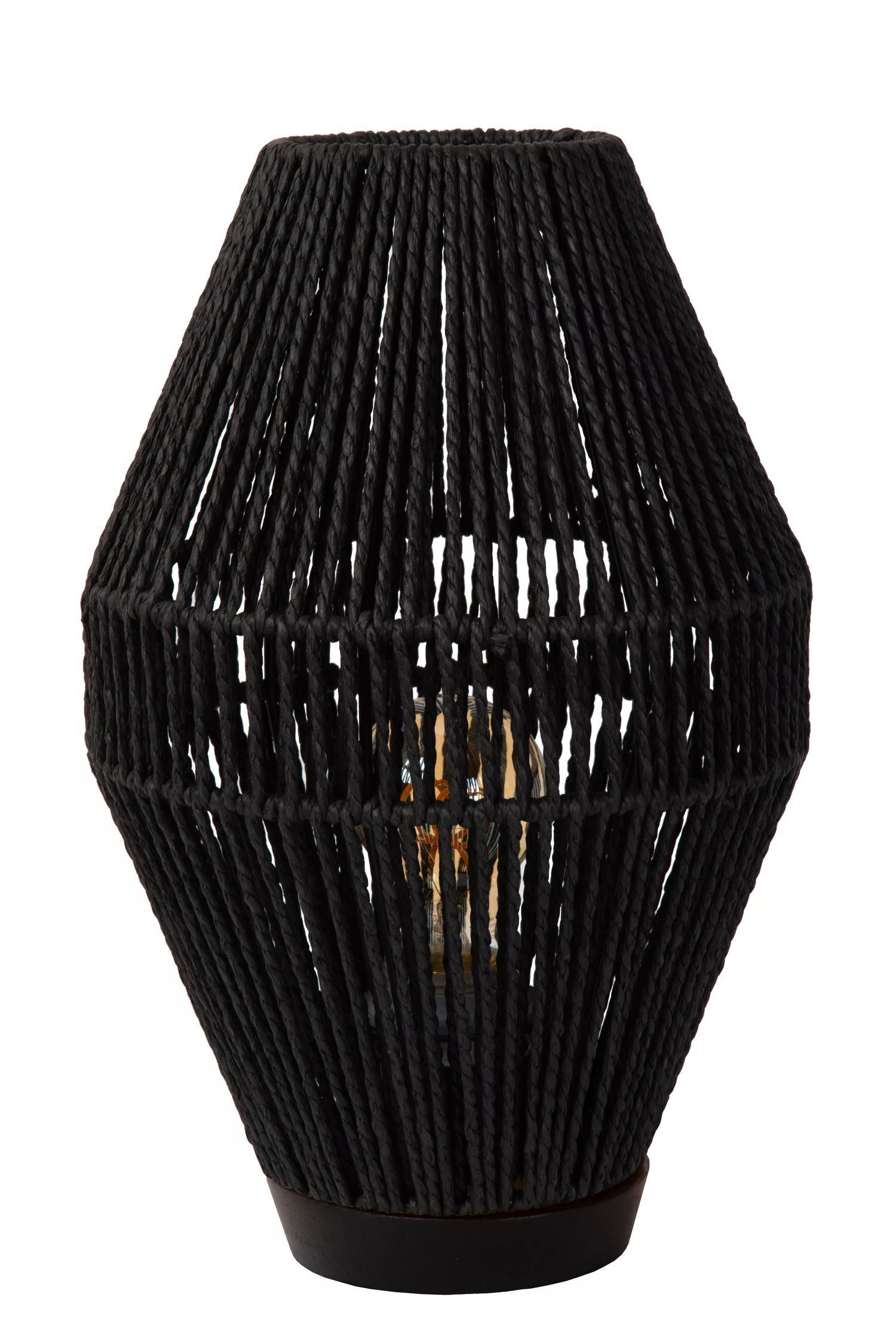 Gemütliche Tischlampe Papier Schwarz 33,5 cm E27 Modern Lampe, Töpferei, Tischlampe, Lampenschirm