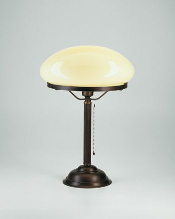 Pilzleuchte Messing Glas blendarm E27 43 cm Zugschalter