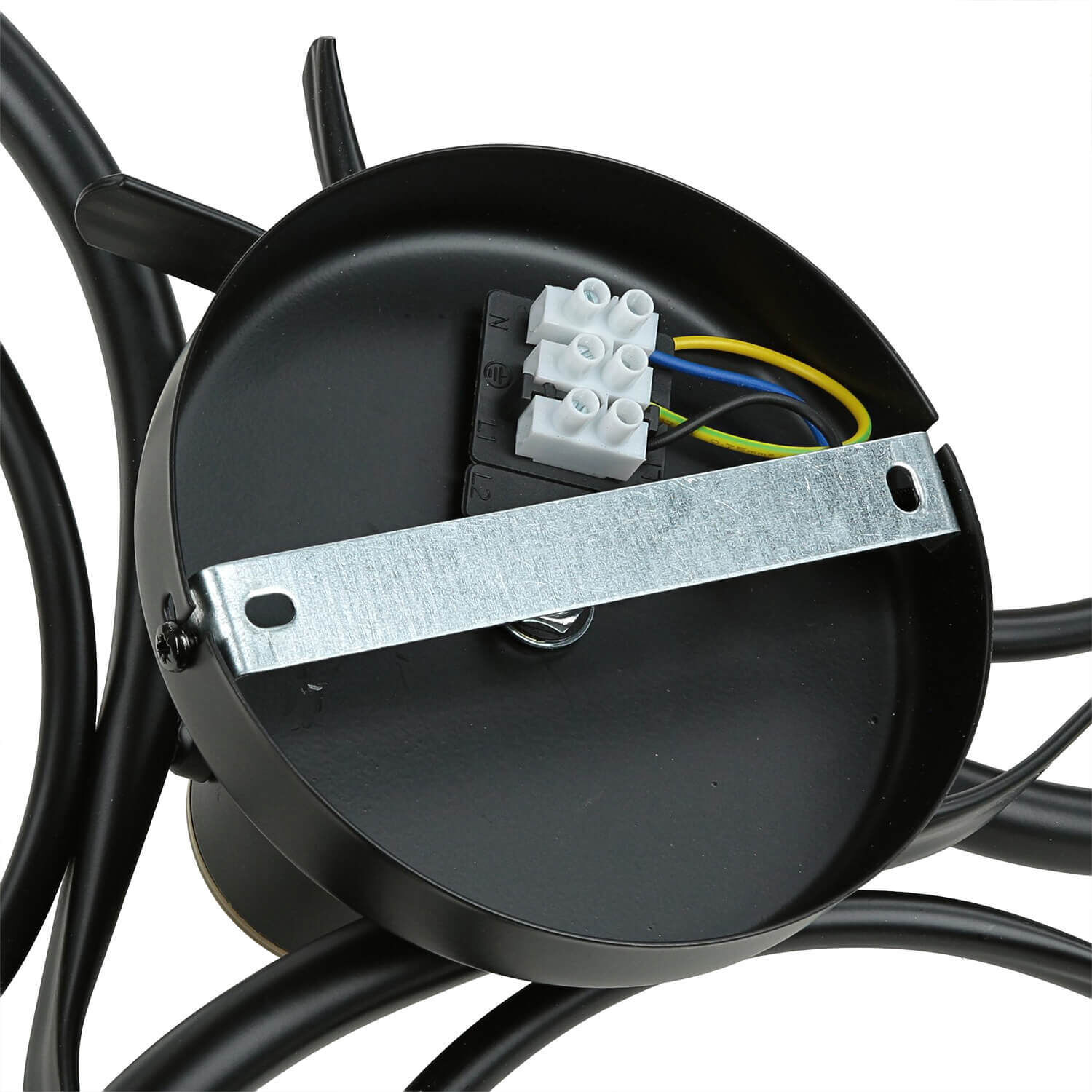 Deckenlampe Glas Metall Schwarz Weiß Messing 3-flammig Deckenlampe Glas Metall Schwarz Weiß Messing 3-flammig