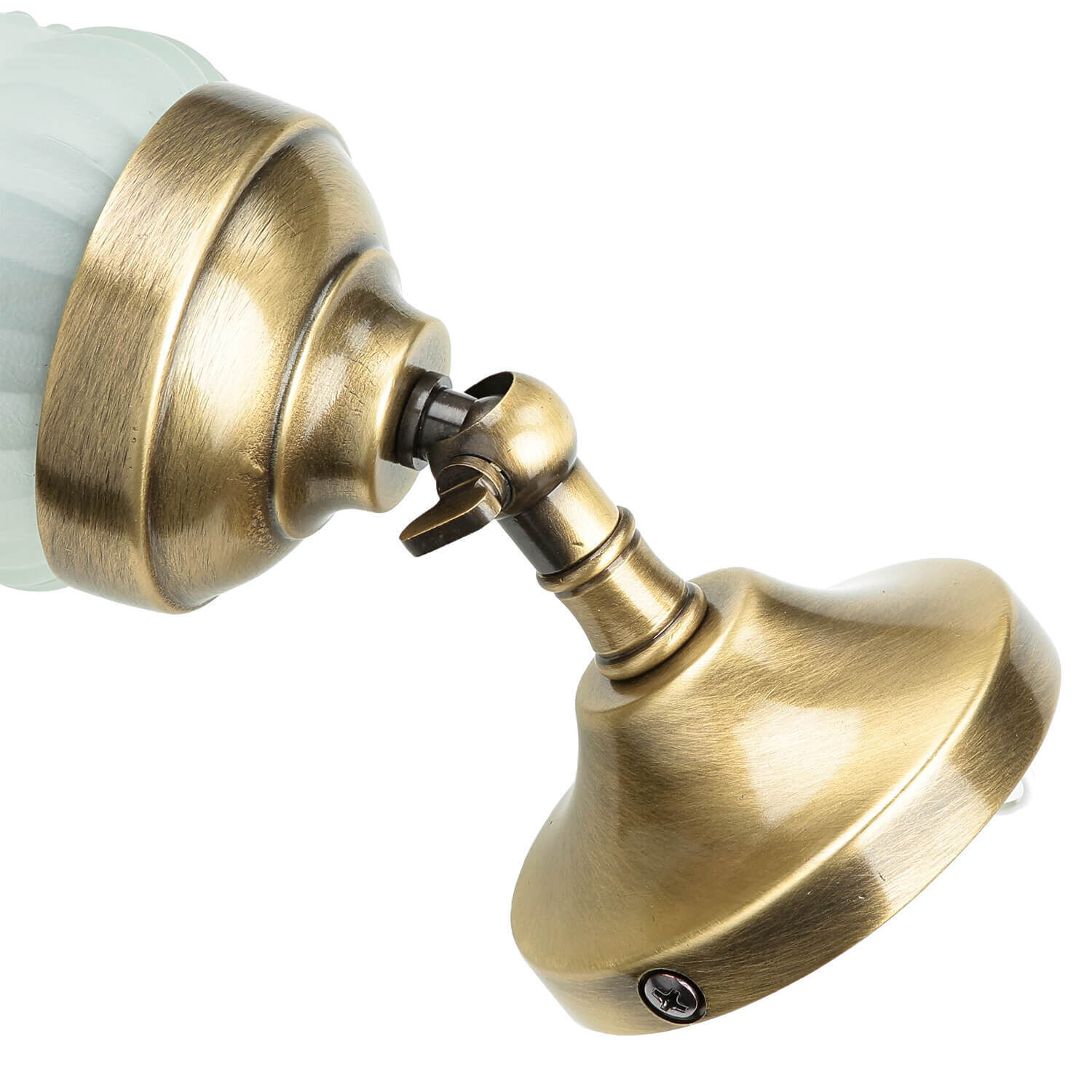 Wandleuchte verstellbar Echt-Messing Glas E14 Bronze, Rauchrohr, Lampe