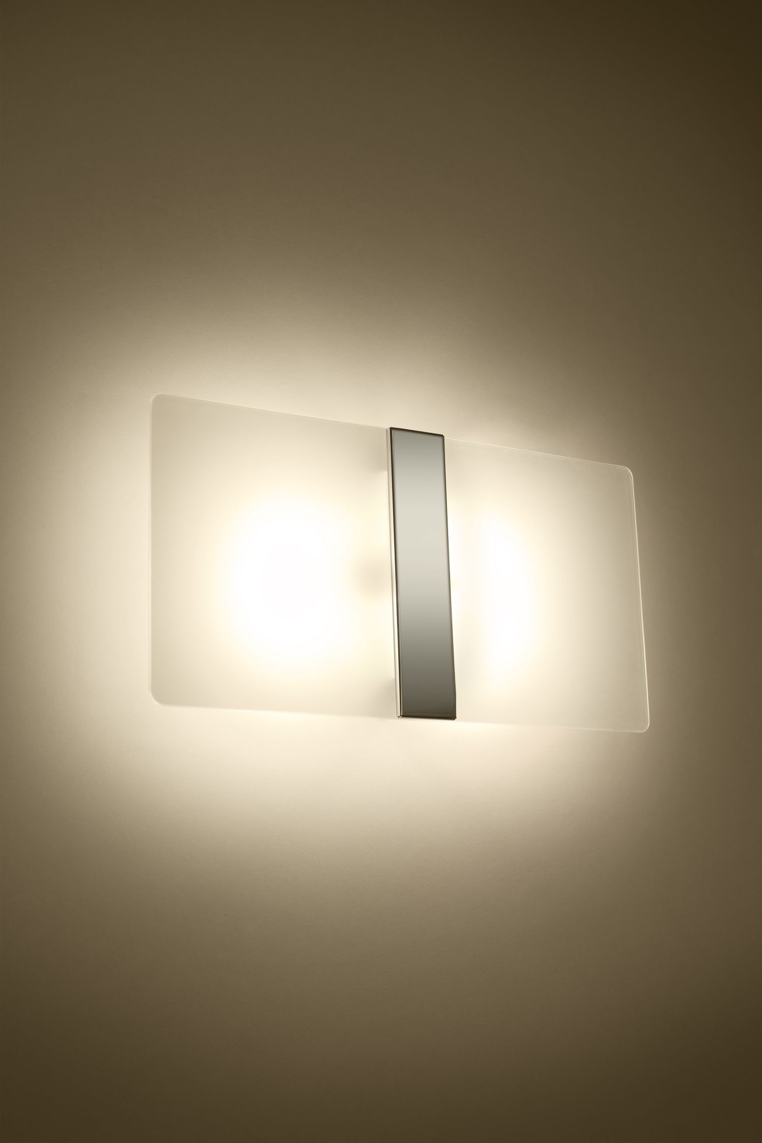 Wandleuchte Glas Metall 35 cm breit Weiß Chrom 2x G9